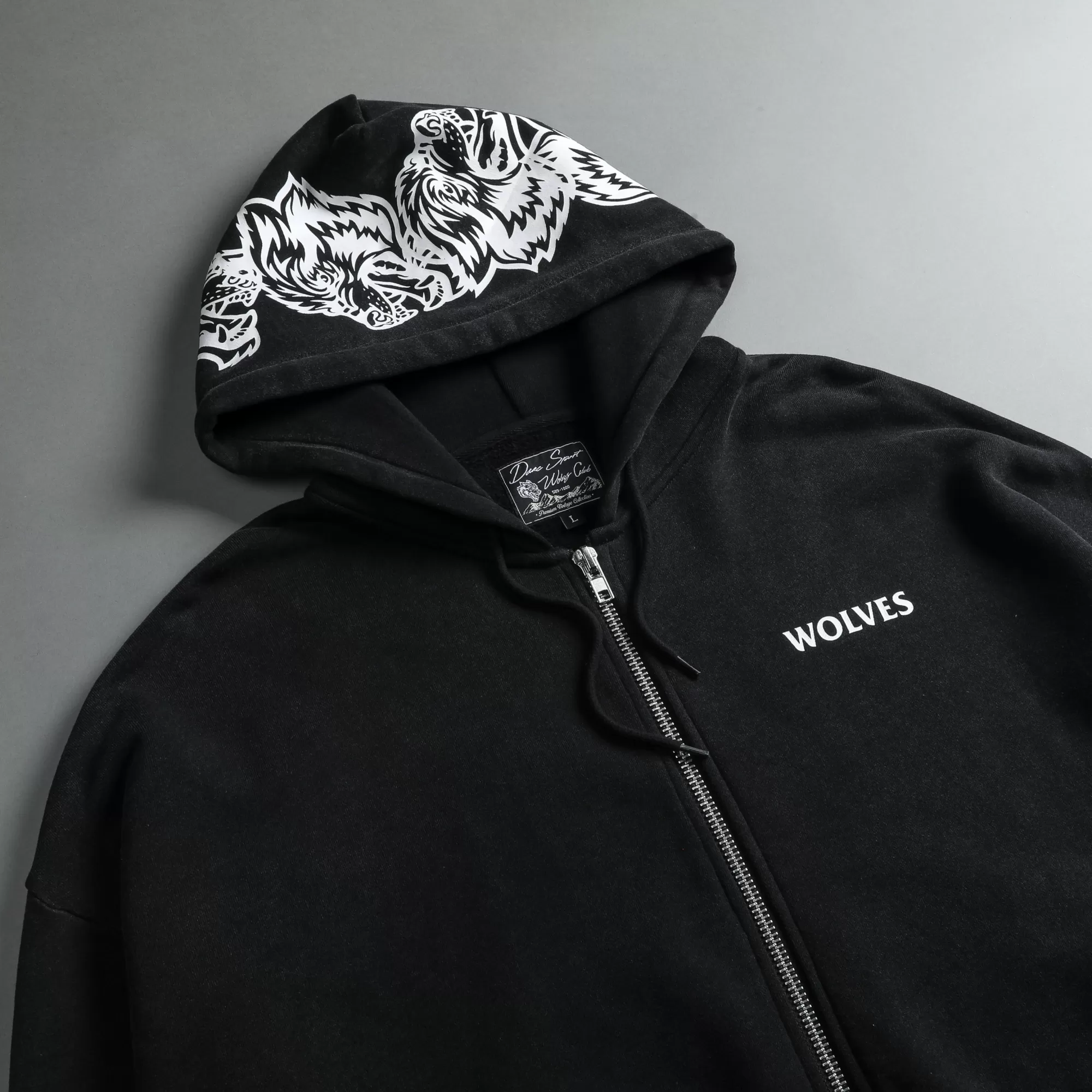 Hot Halo "Vintage Chambers" Zip Hoodie In Black Men Zip Up Hoodies