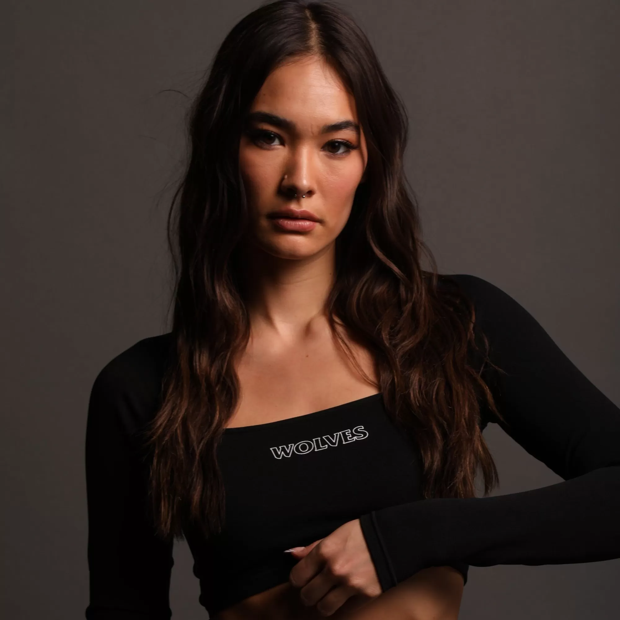 Best Hardcore L/S "Everson Sage Seamless" Top In Black Women Seamless