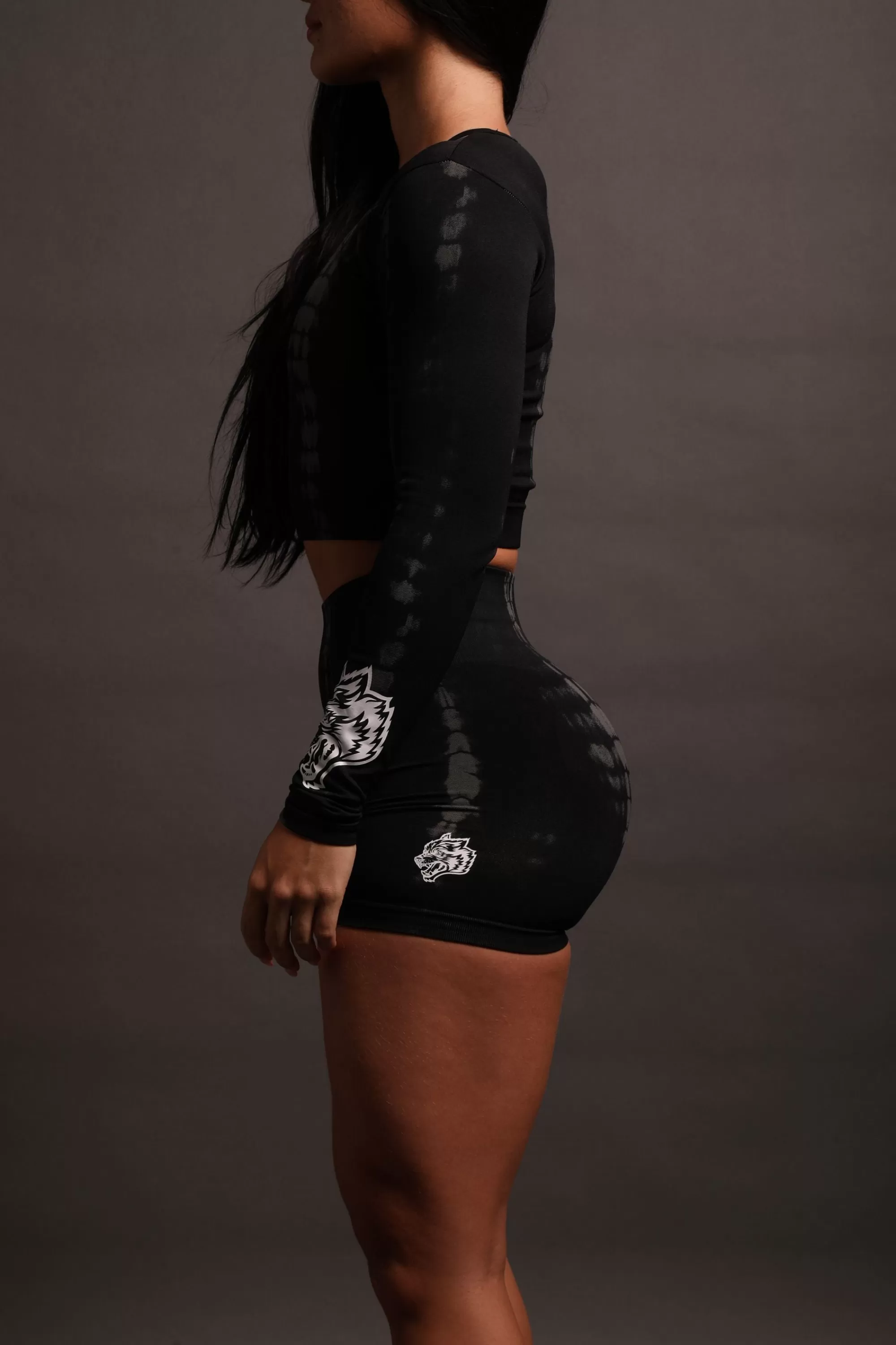 Sale Hardcore L/S "Everson Seamless" Top In Tonal Black Serpent Women Seamless
