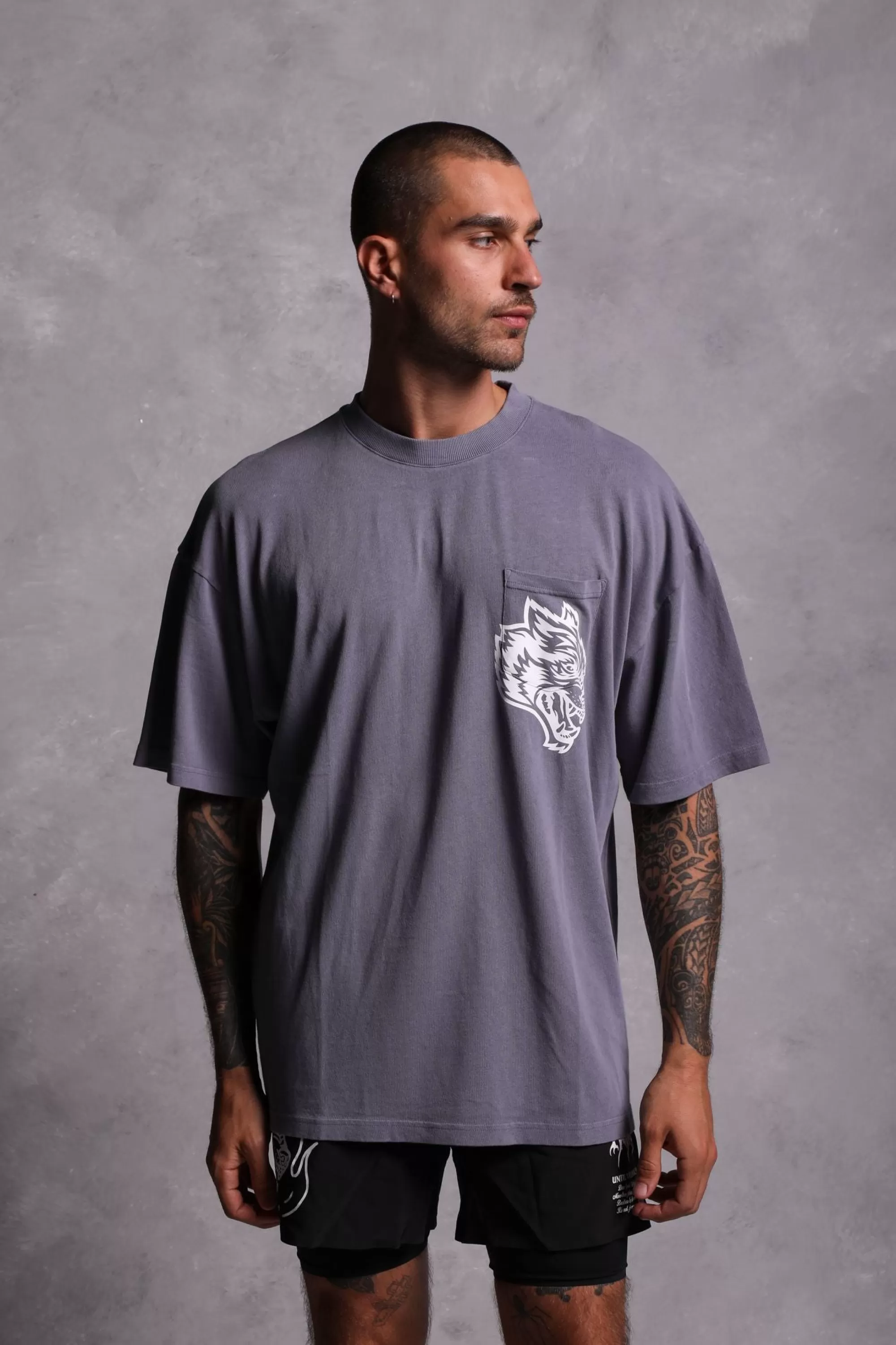 Sale House Of Wolves "Premium Vintage" Pocket Tee In Norse Purple Men Premium/Oversized Tees