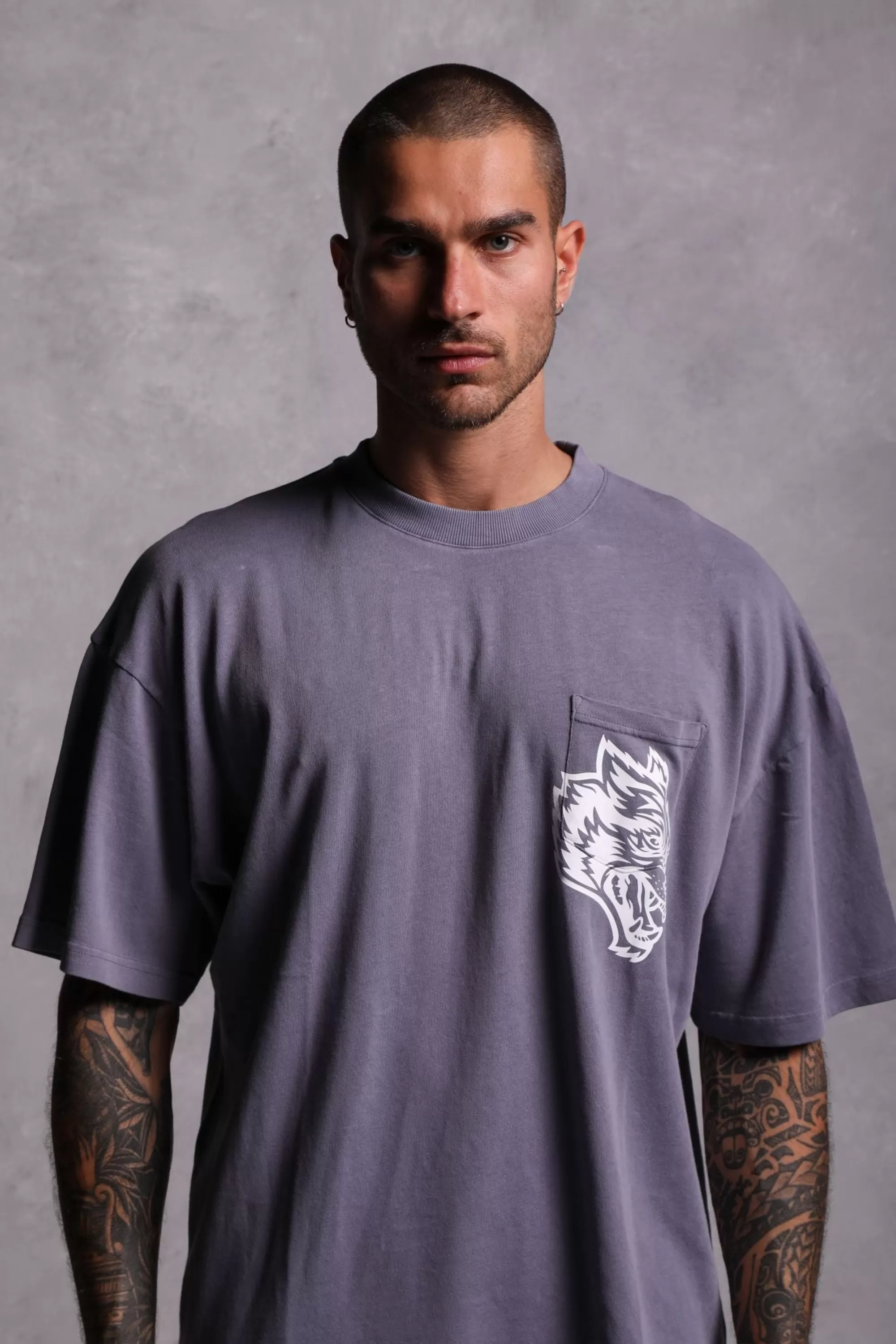 Sale House Of Wolves "Premium Vintage" Pocket Tee In Norse Purple Men Premium/Oversized Tees