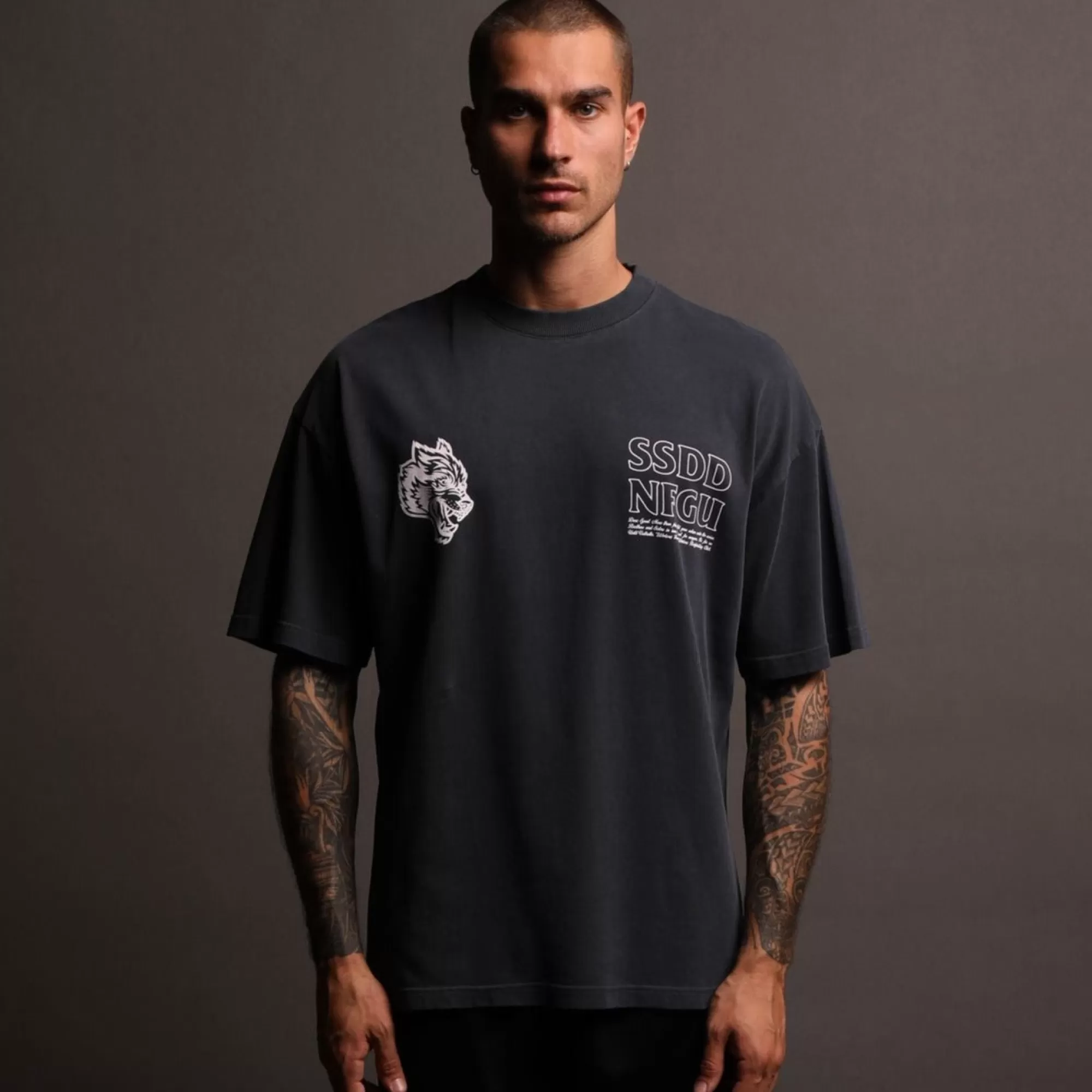 Online House Of Wolves V2 "Premium" Oversized Unisex Tee In Midnight Blue Women Tops