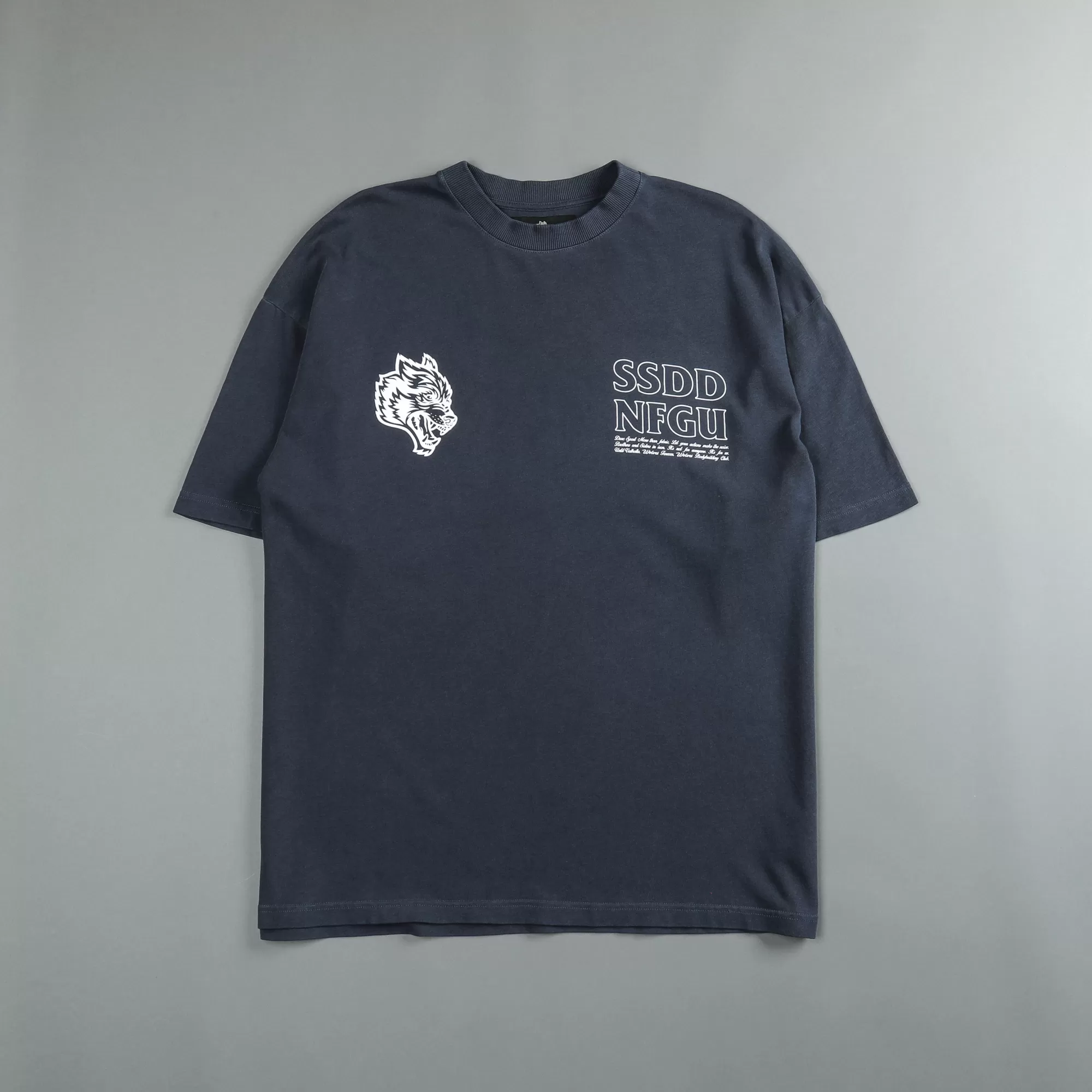 Online House Of Wolves V2 "Premium" Oversized Unisex Tee In Midnight Blue Women Tops