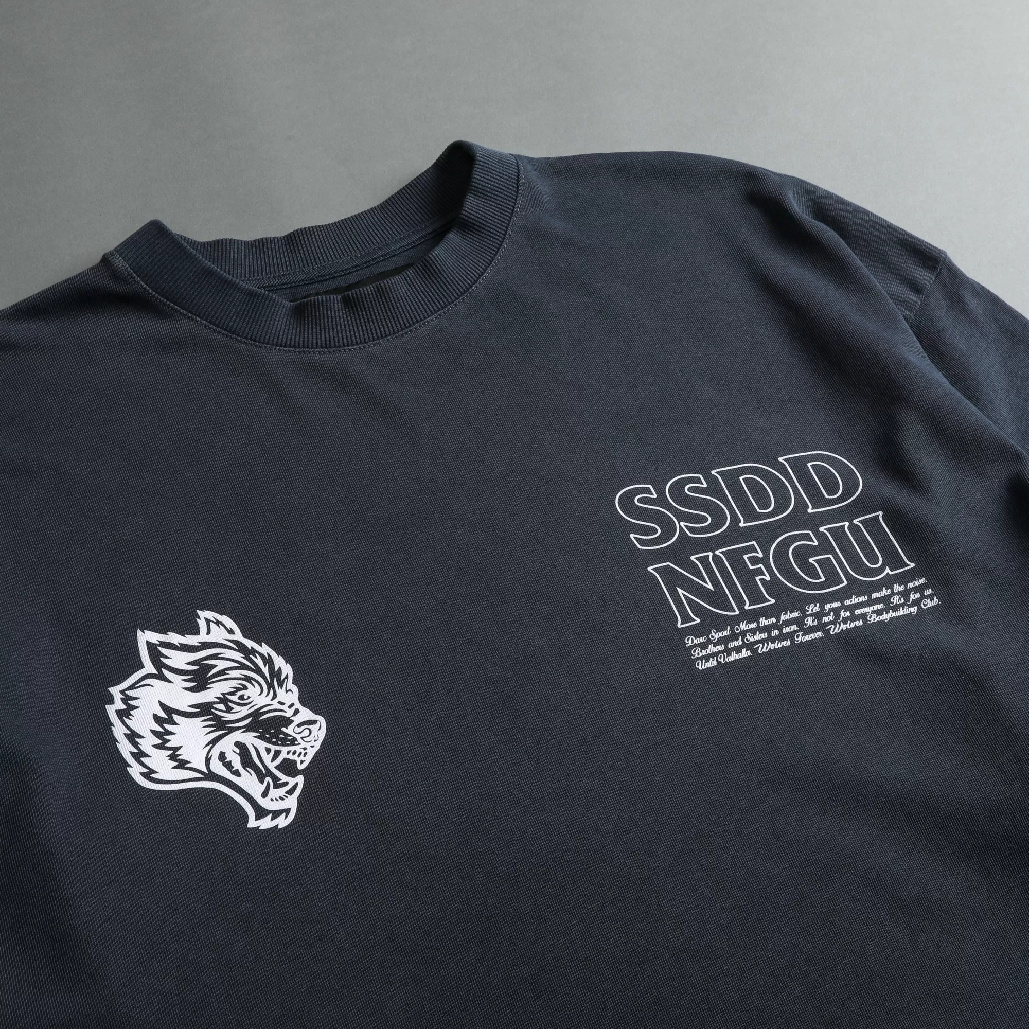 Online House Of Wolves V2 "Premium" Oversized Unisex Tee In Midnight Blue Women Tops