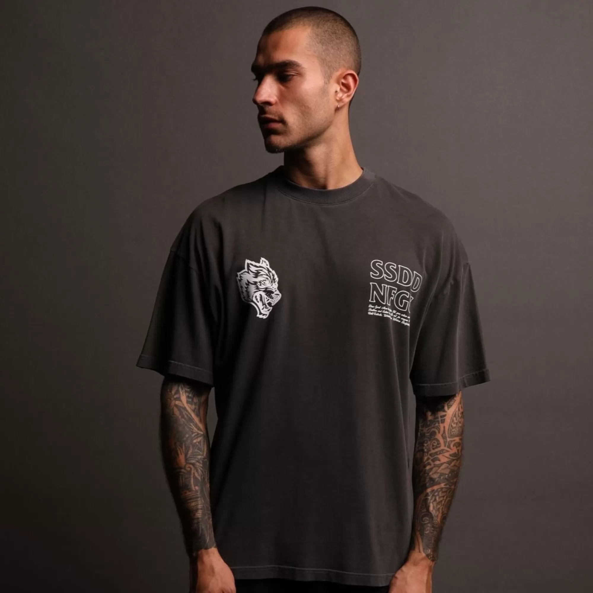 Flash Sale House Of Wolves V2 "Premium" Oversized Unisex Tee In Wolf Gray Men Premium/Oversized Tees