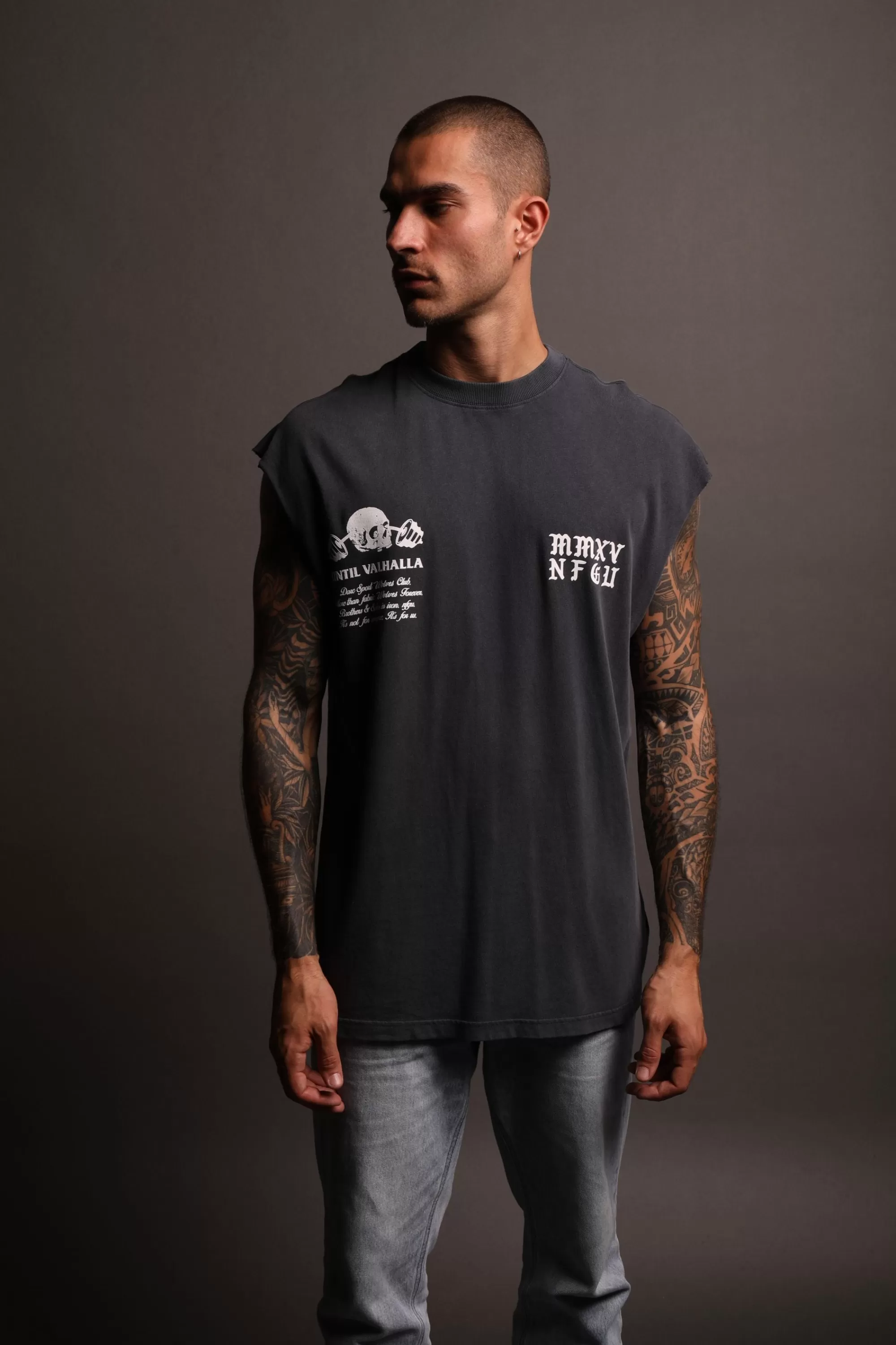 Discount In Bones "Premium Vintage" Muscle Tee In Midnight Blue Men Tanks/Muscle Tees
