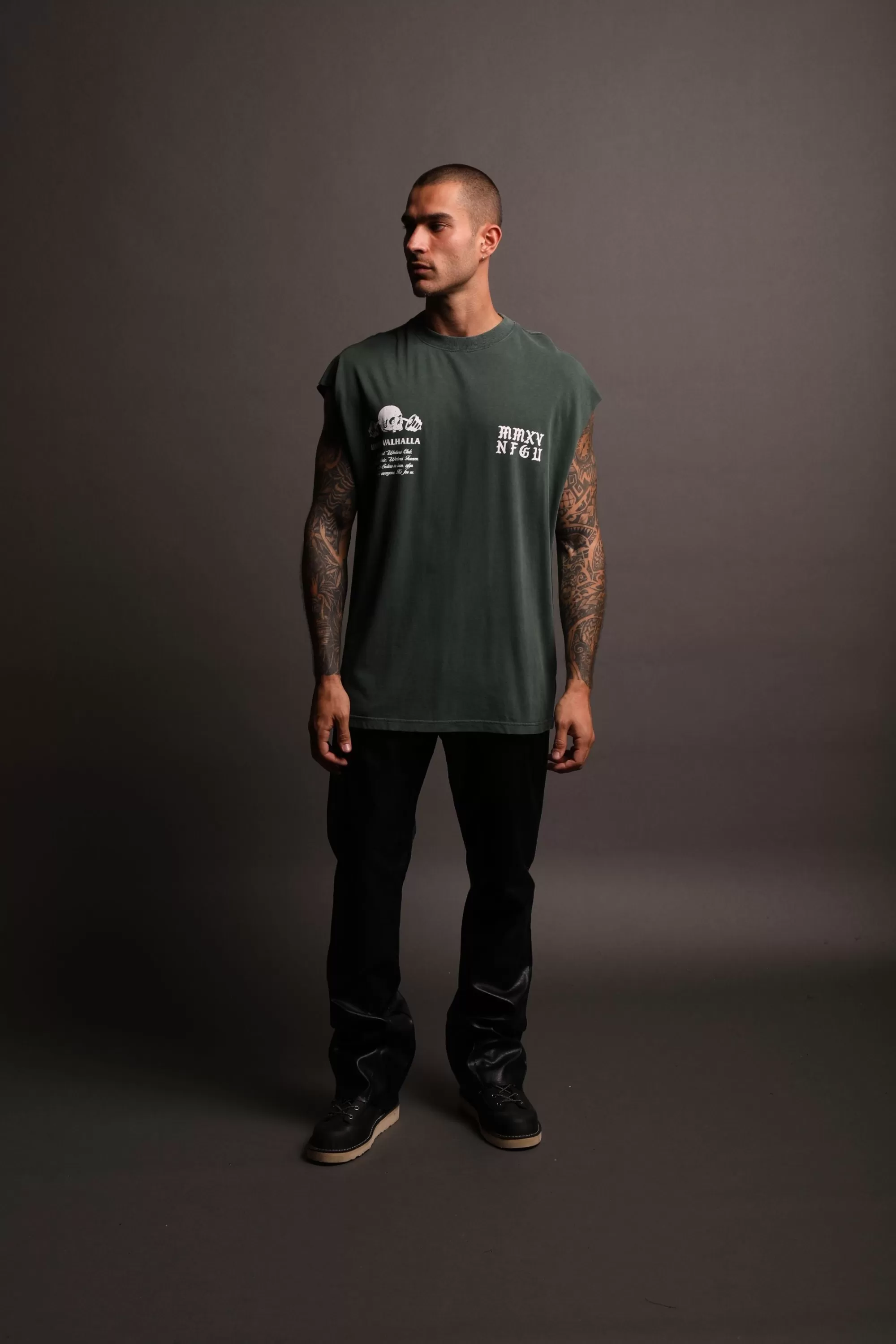 Clearance In Bones "Premium Vintage" Muscle Tee In Norse Green Men Tanks/Muscle Tees