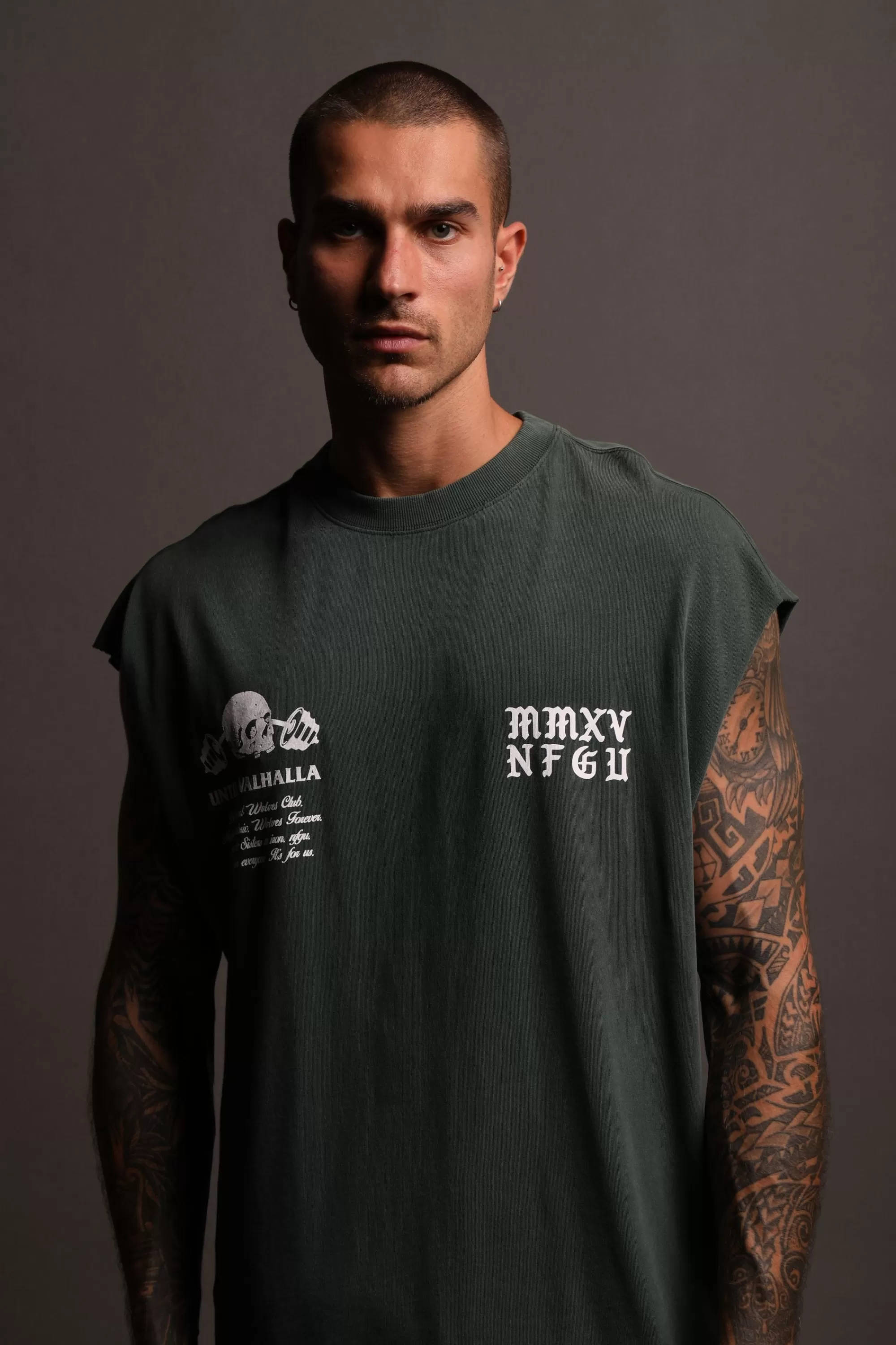 Clearance In Bones "Premium Vintage" Muscle Tee In Norse Green Men Tanks/Muscle Tees