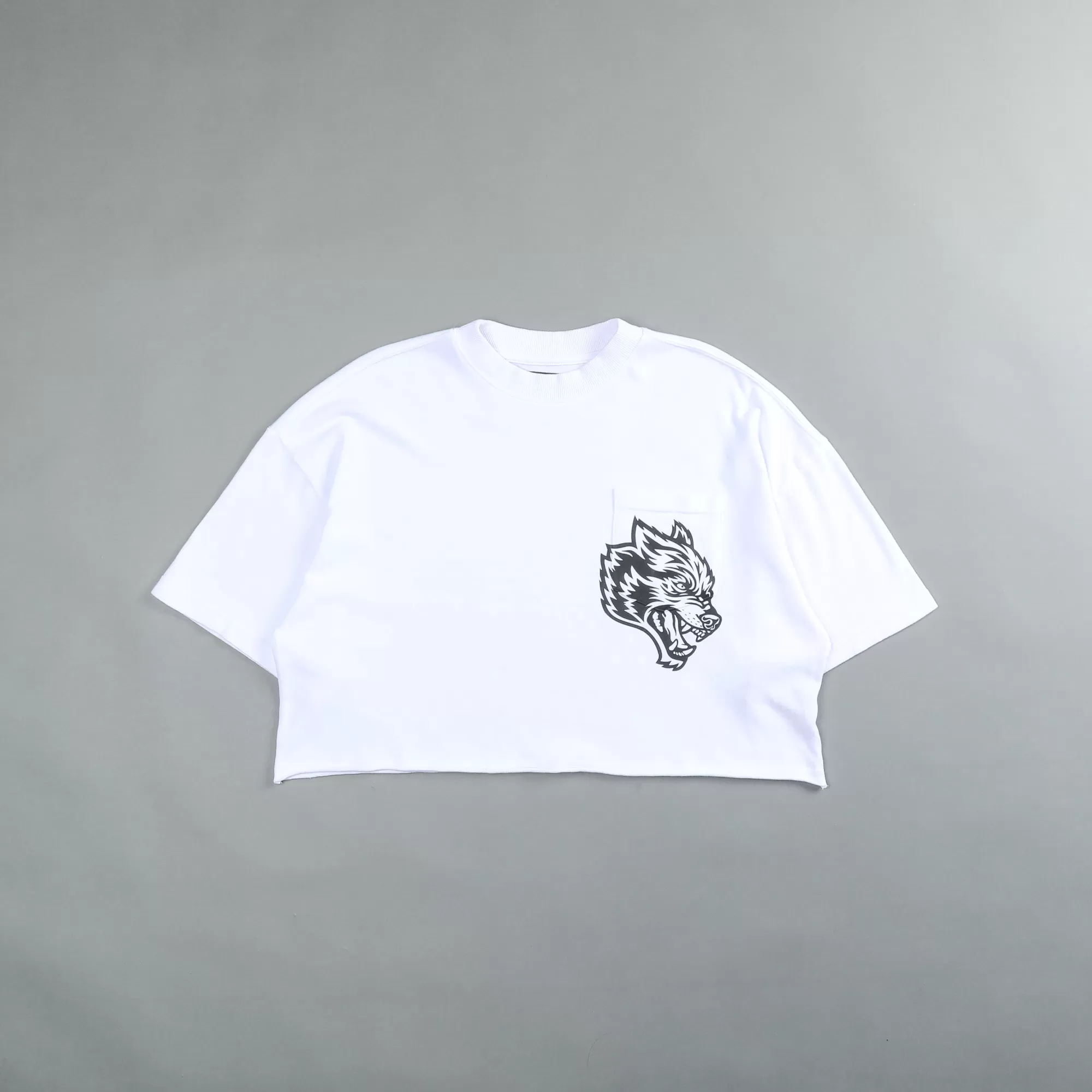 Online In Our Heart "Premium" Oversized (Cropped) Pocket Tee In White Women Tops