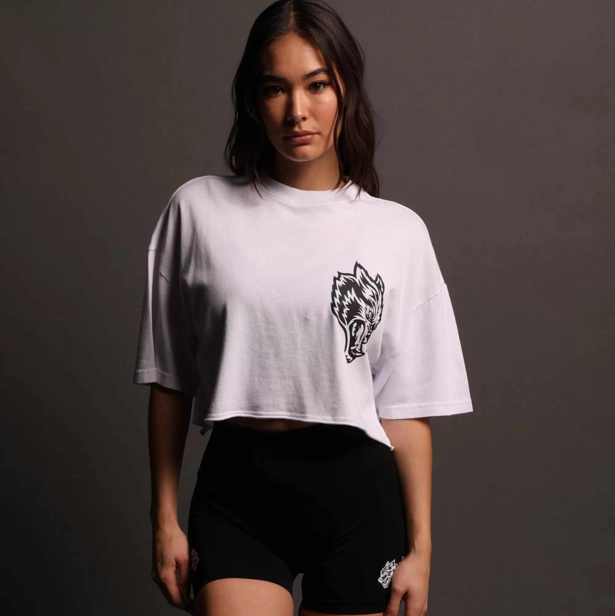 Cheap In Our Heart "Premium" Oversized (Cropped) Tee In White Women Tops