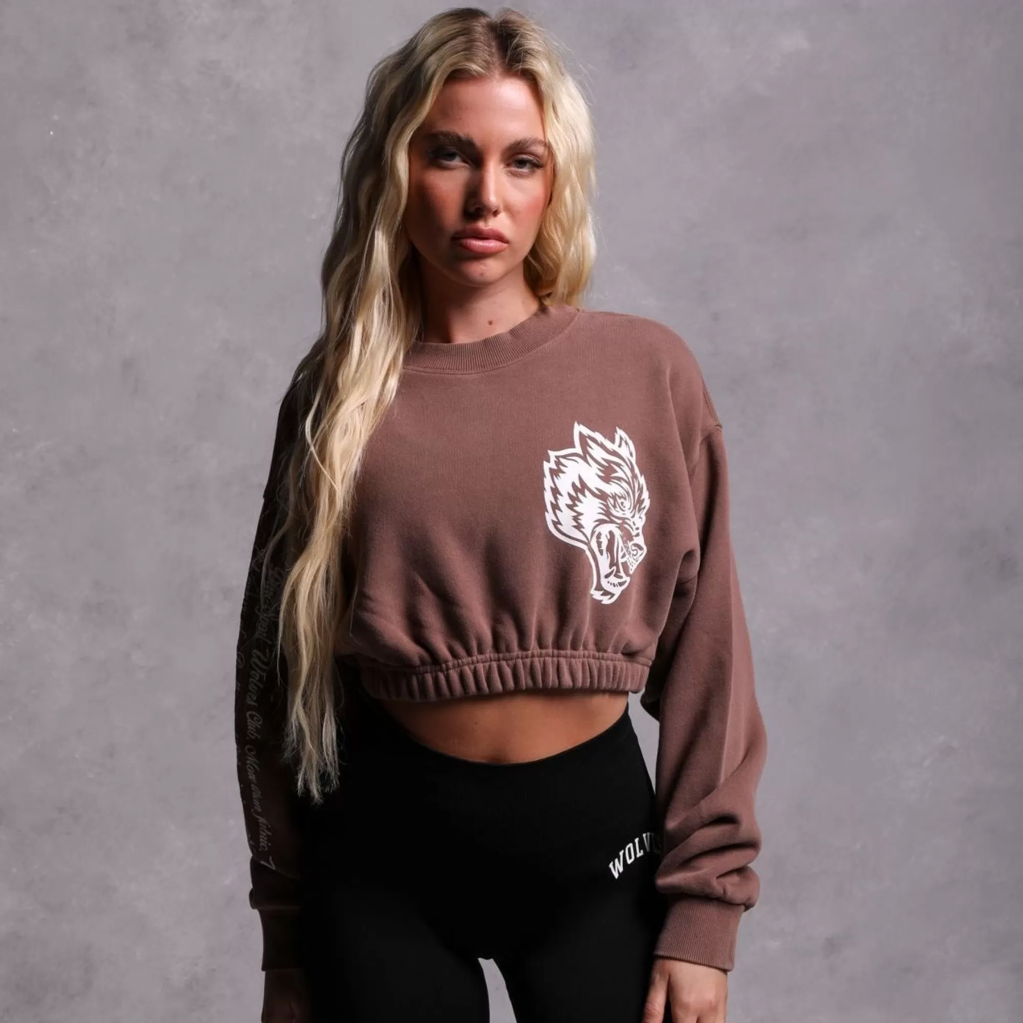 Best In Our Heart "Vintage Gwen" (Cropped) Crewneck In Norse Brown Women Tops