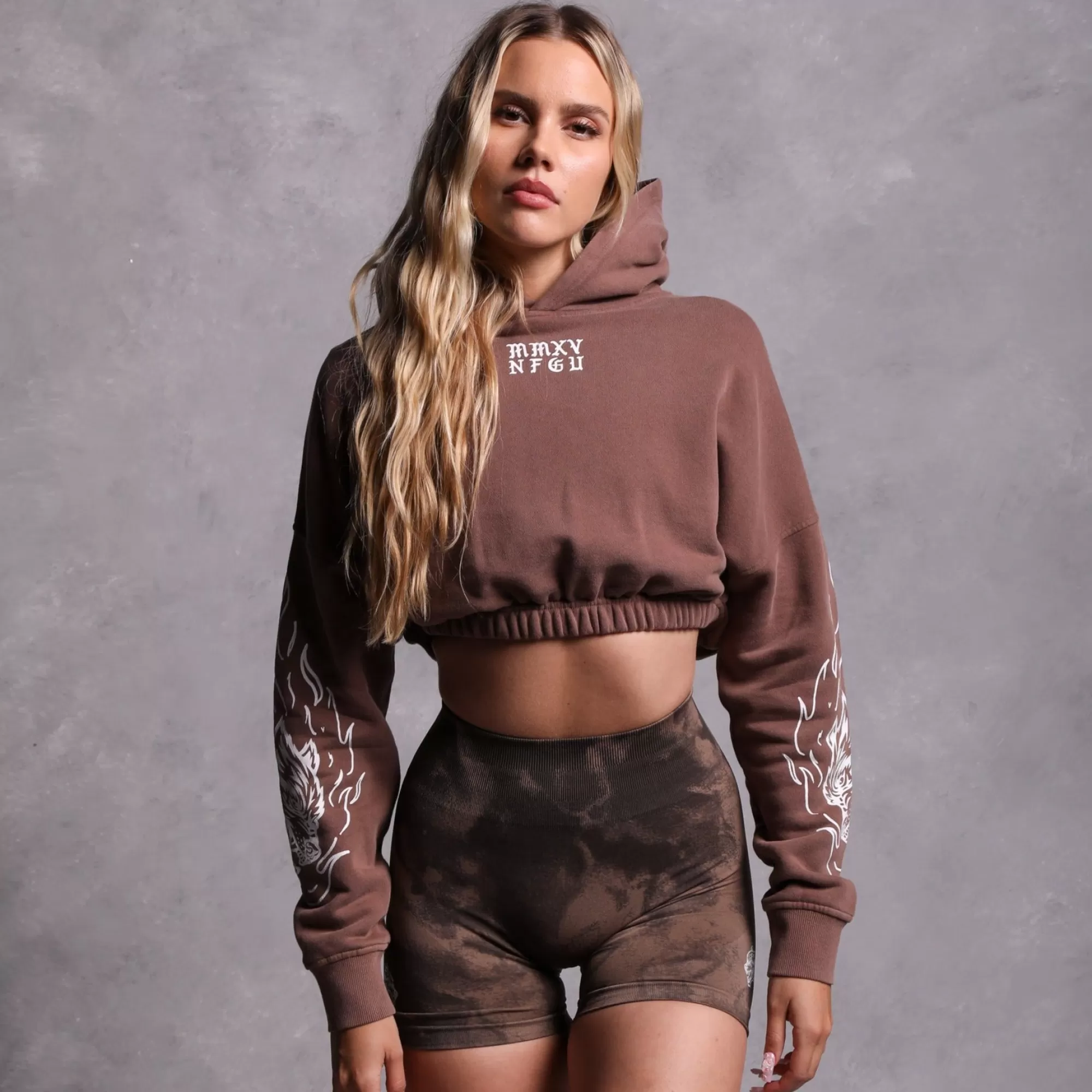 Store In The Fire "Vintage Mccauley" (Cropped) Hoodie In Norse Brown Women Tops