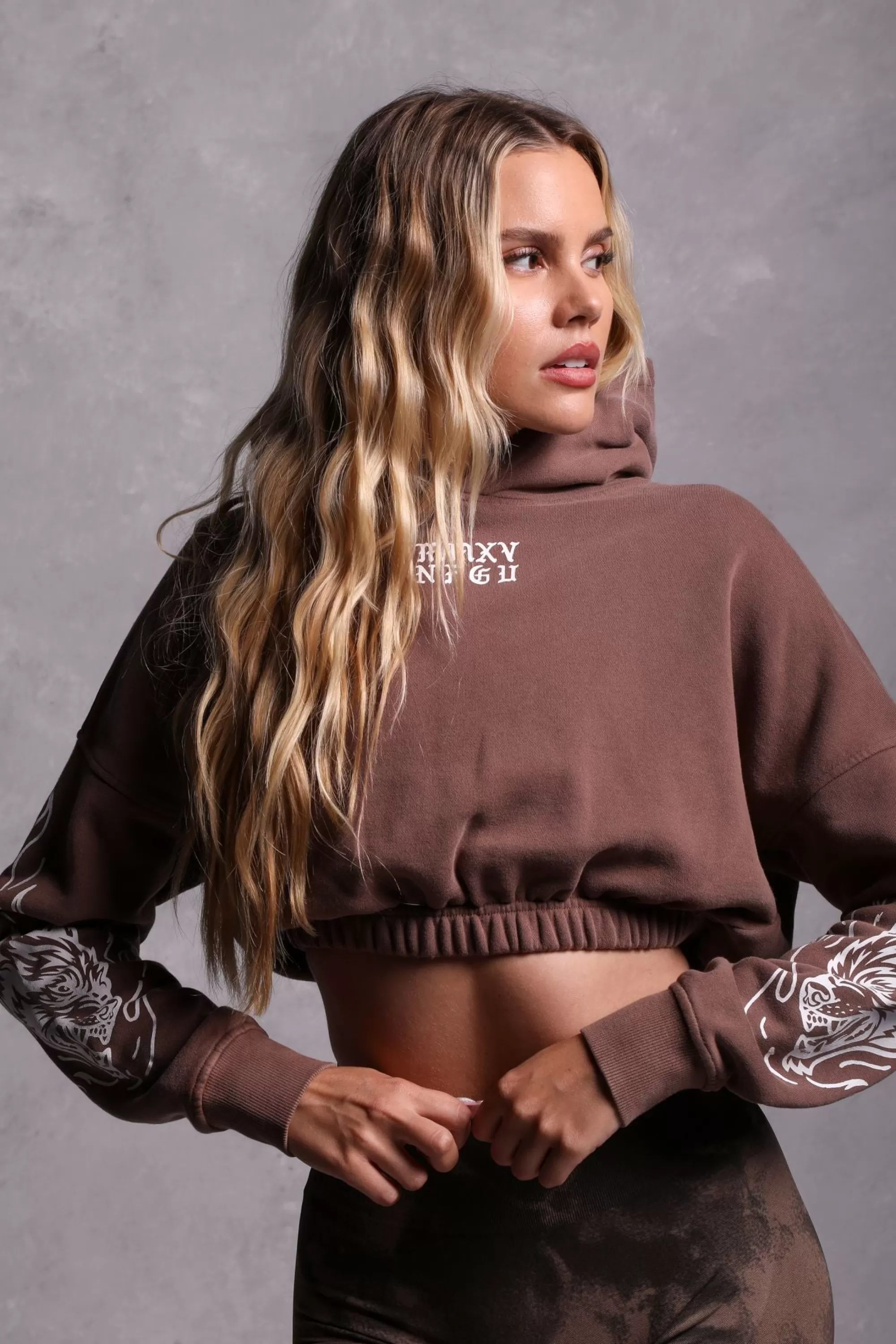 Store In The Fire "Vintage Mccauley" (Cropped) Hoodie In Norse Brown Women Tops