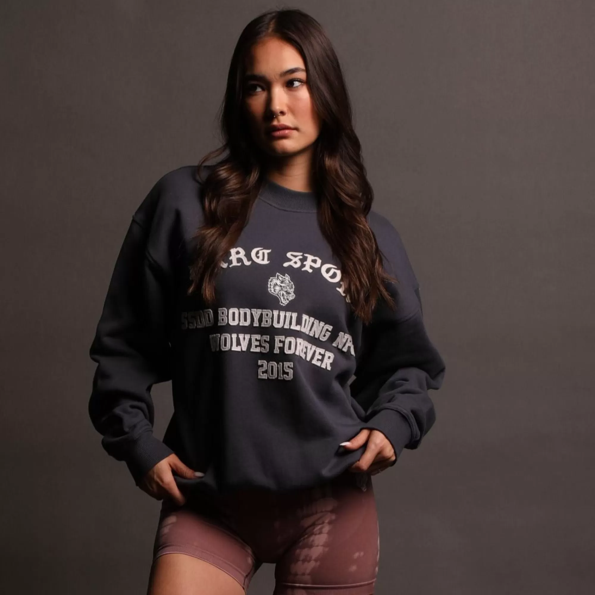 Clearance In This World She "Cornell" Crewneck In Midnight Blue Women Tops