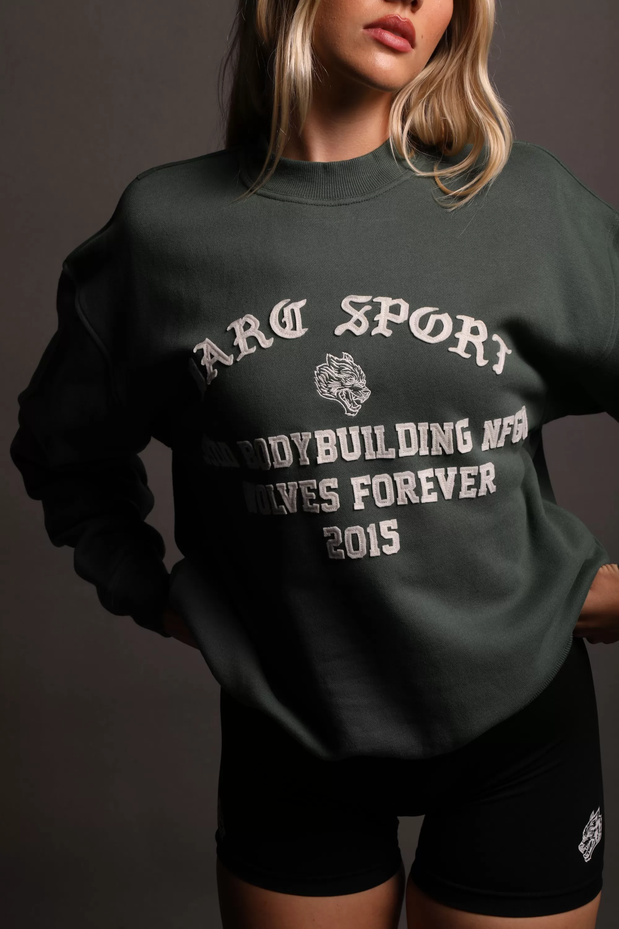 Discount In This World She "Cornell" Crewneck In Norse Green Women Tops