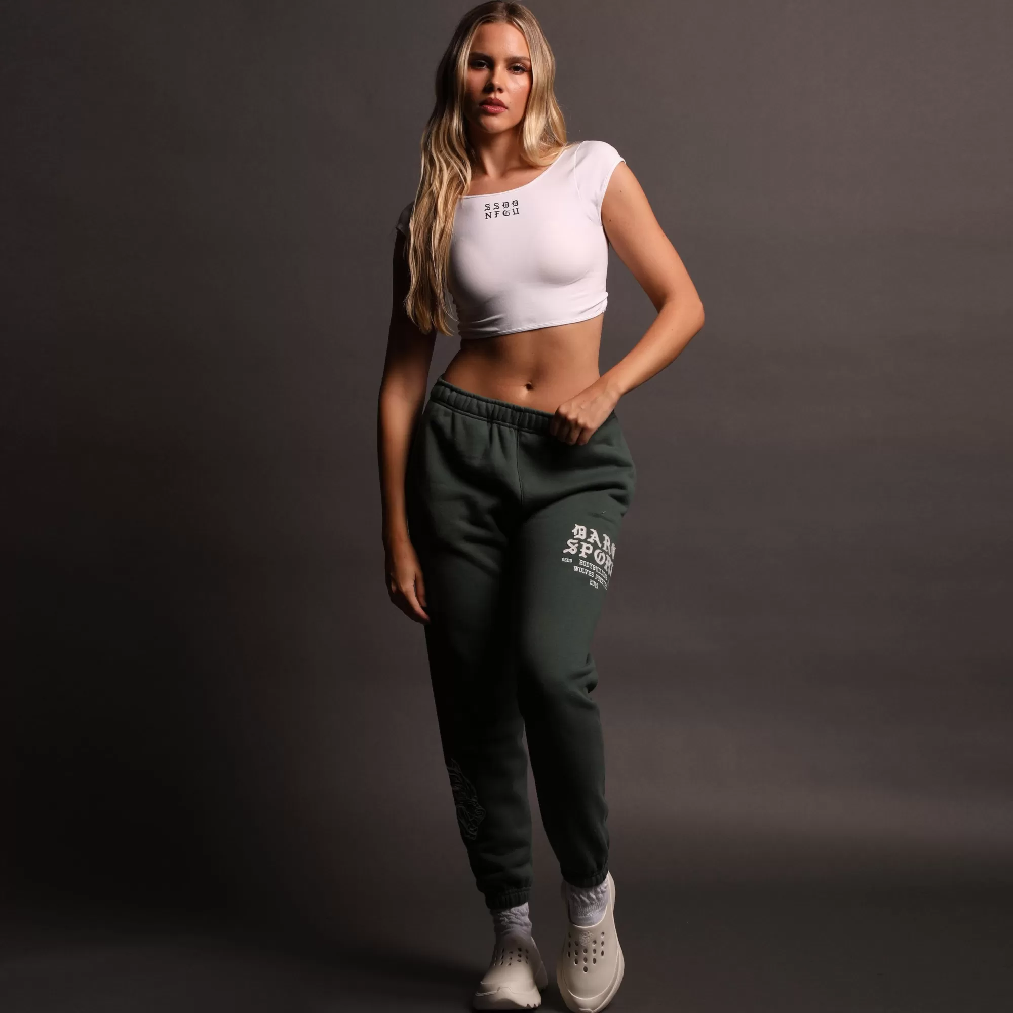 Fashion In This World She Post Lounge Sweats In Norse Green Women Bottoms