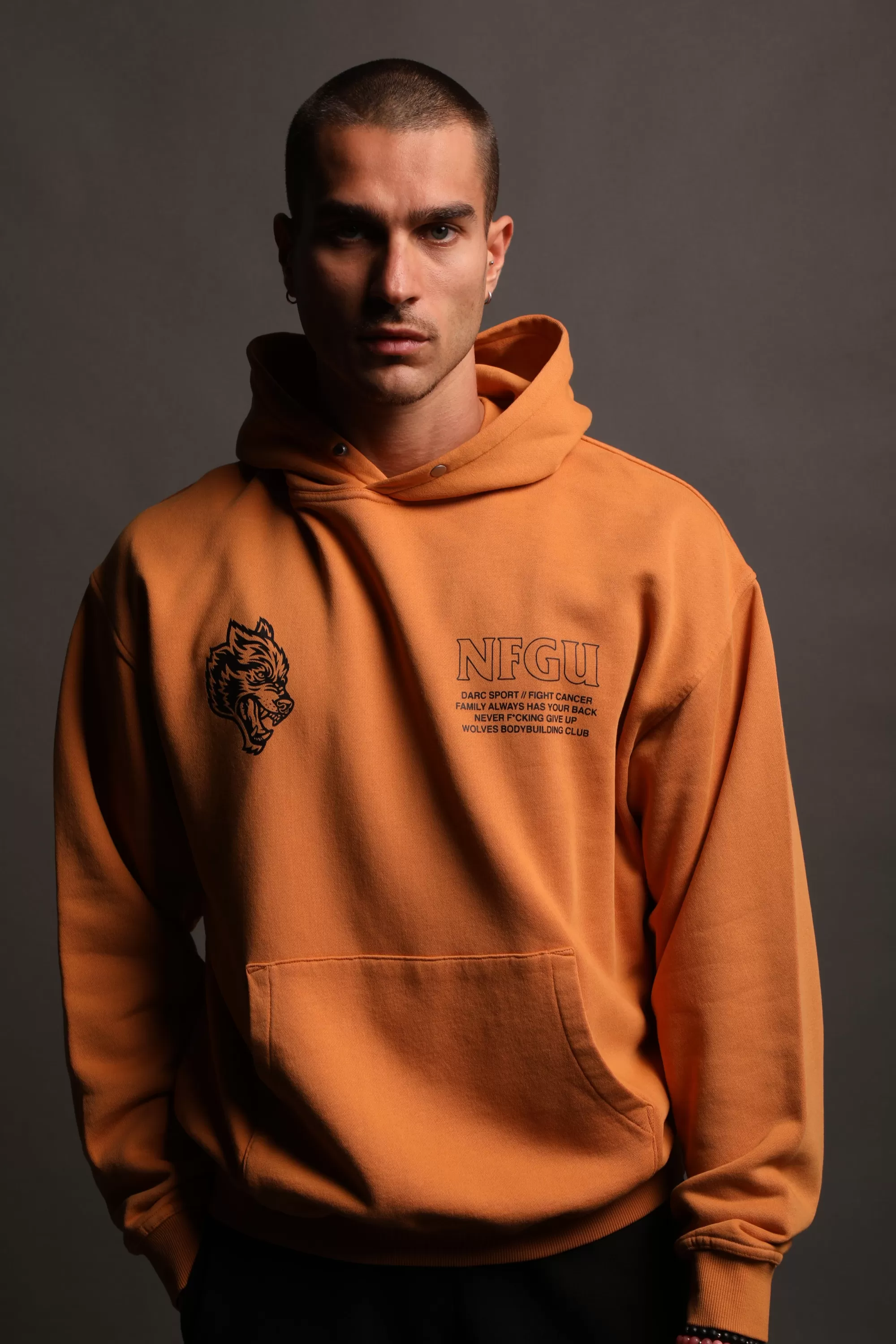 Shop Keep Fighting "Pierce" Hoodie In Vintage Gold Men Pierce Hoodies