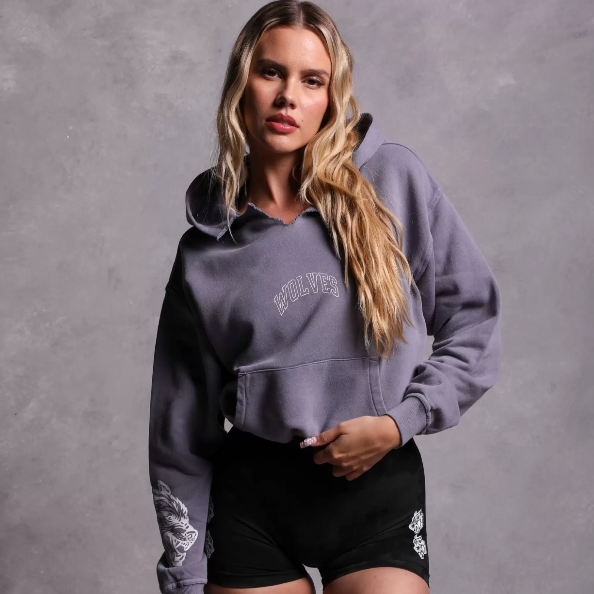 New Loyalty "Vintage Dempsey" (Cropped) Hoodie In Norse Purple Women Tops