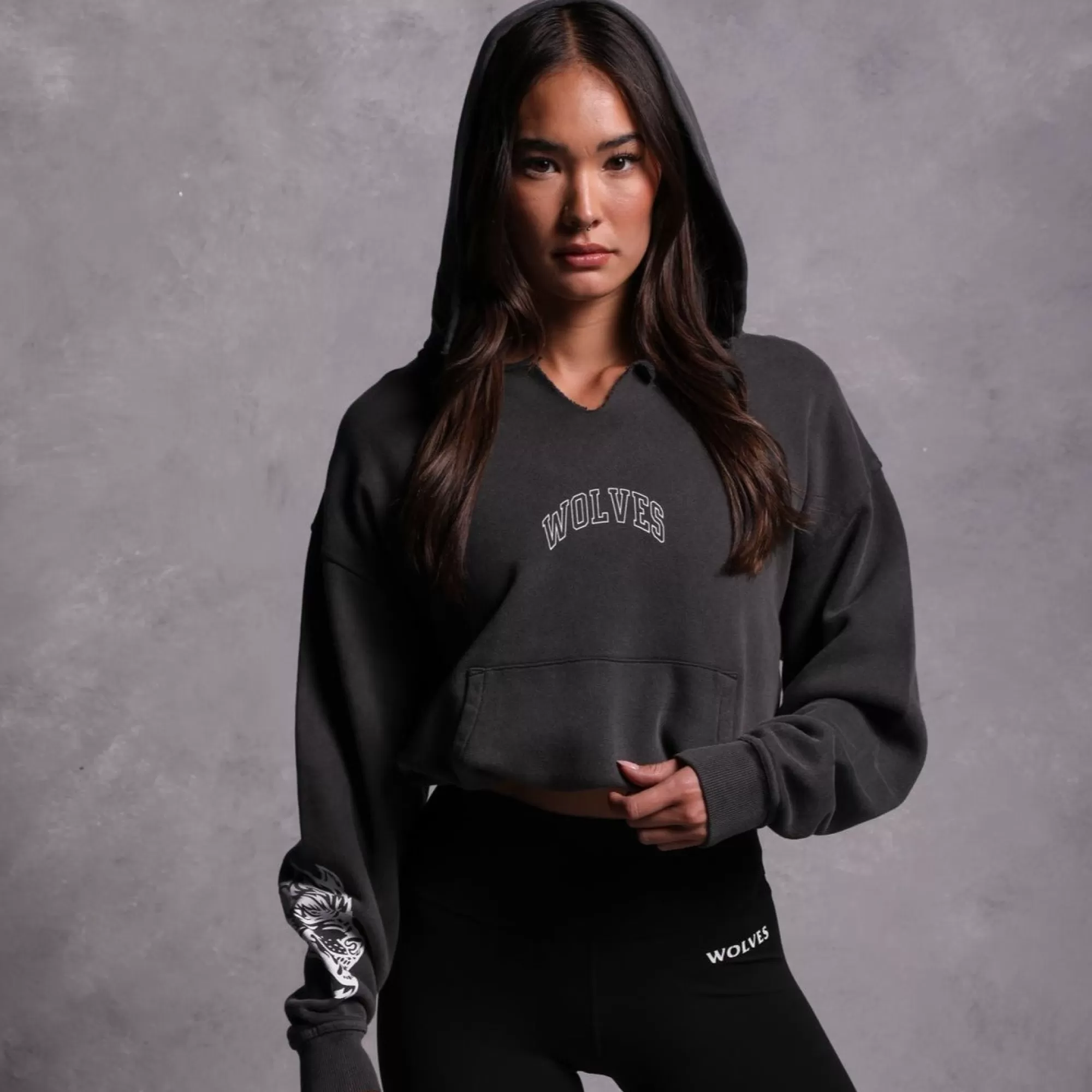 Cheap Loyalty "Vintage Dempsey" (Cropped) Hoodie In Wolf Gray Women Tops
