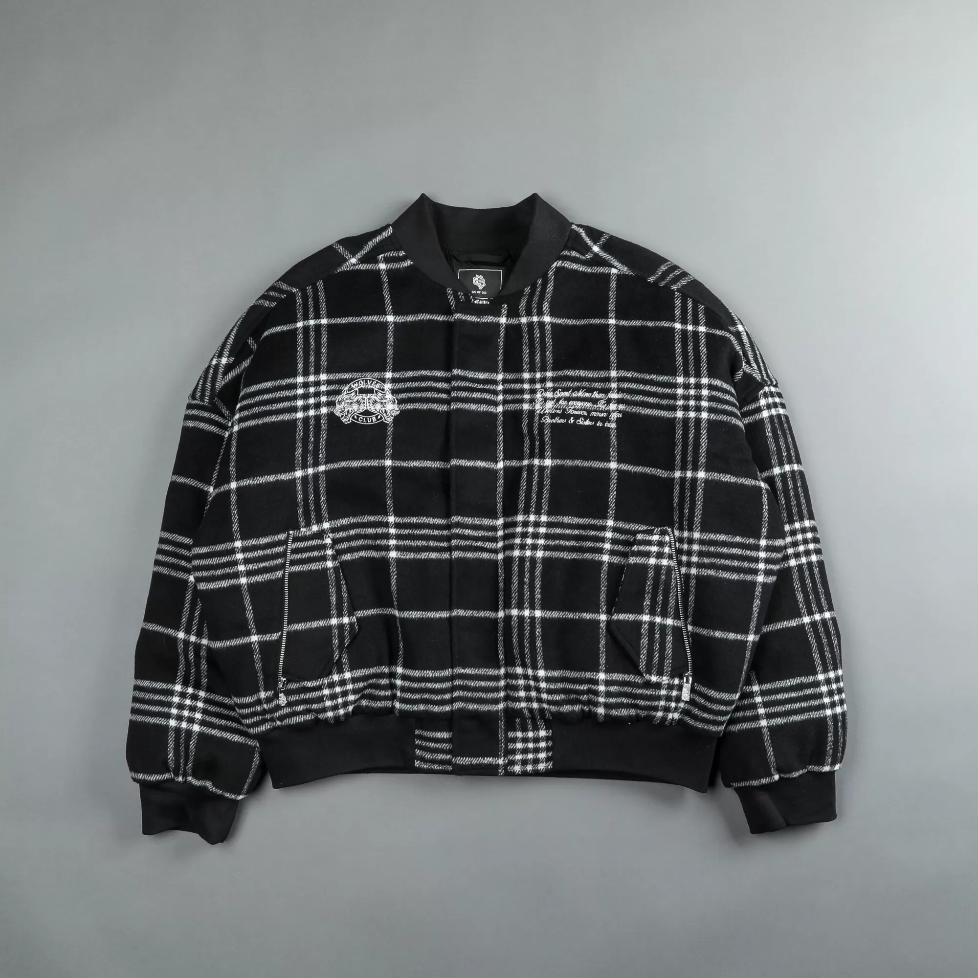 Cheap Marked Vicious Plaid Bomber Jacket In Black Plaid Men Jackets/Outerwear