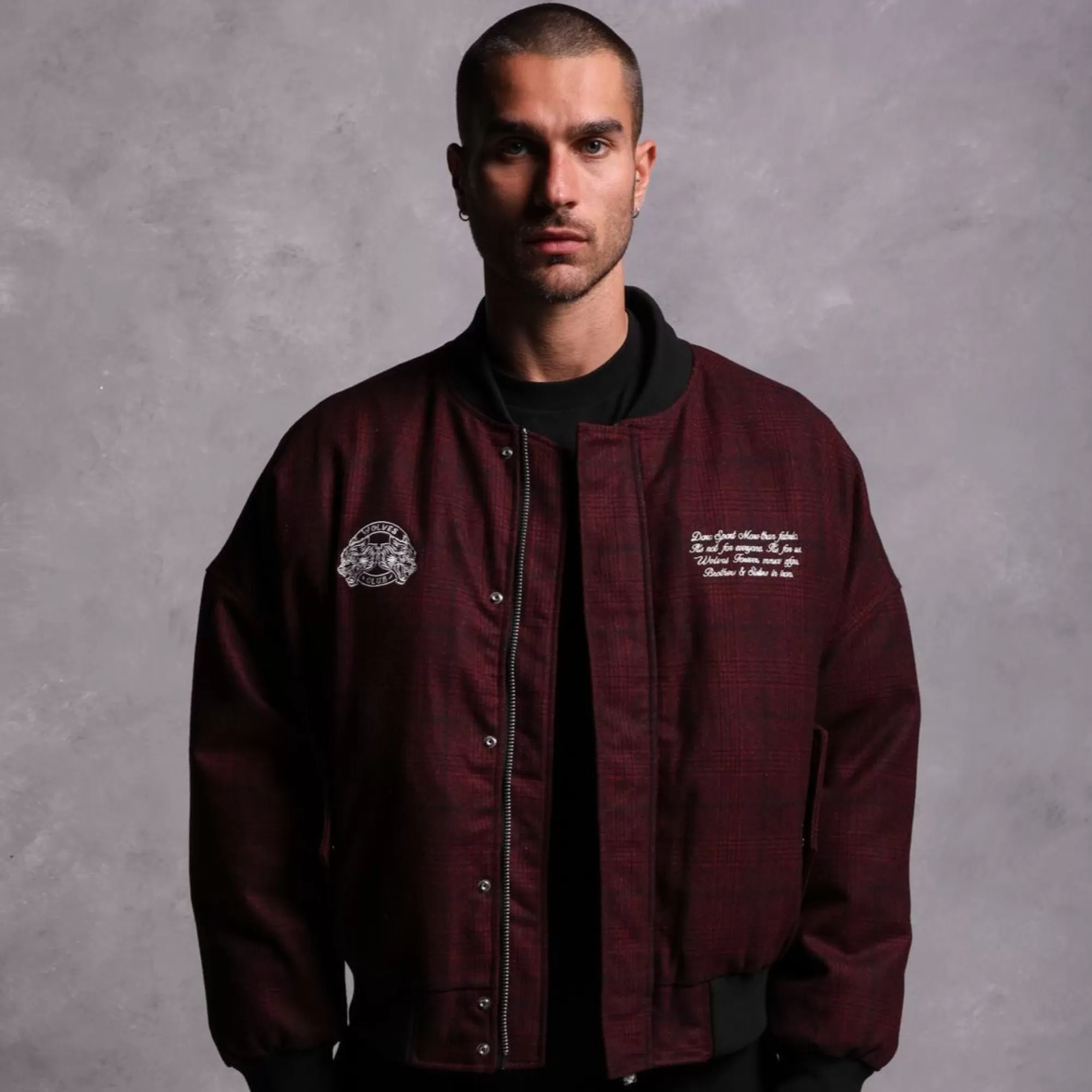 Online Marked Vicious Plaid Bomber Jacket In Red Plaid Men Jackets/Outerwear