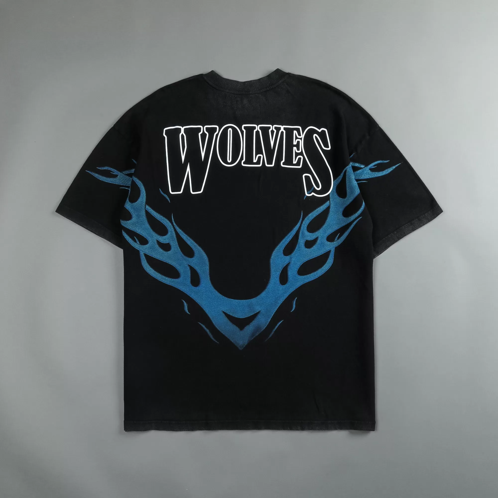 Cheap Moth To A Flame "Premium Vintage" Oversized Unisex Tee In Black/Blue Men Premium/Oversized Tees