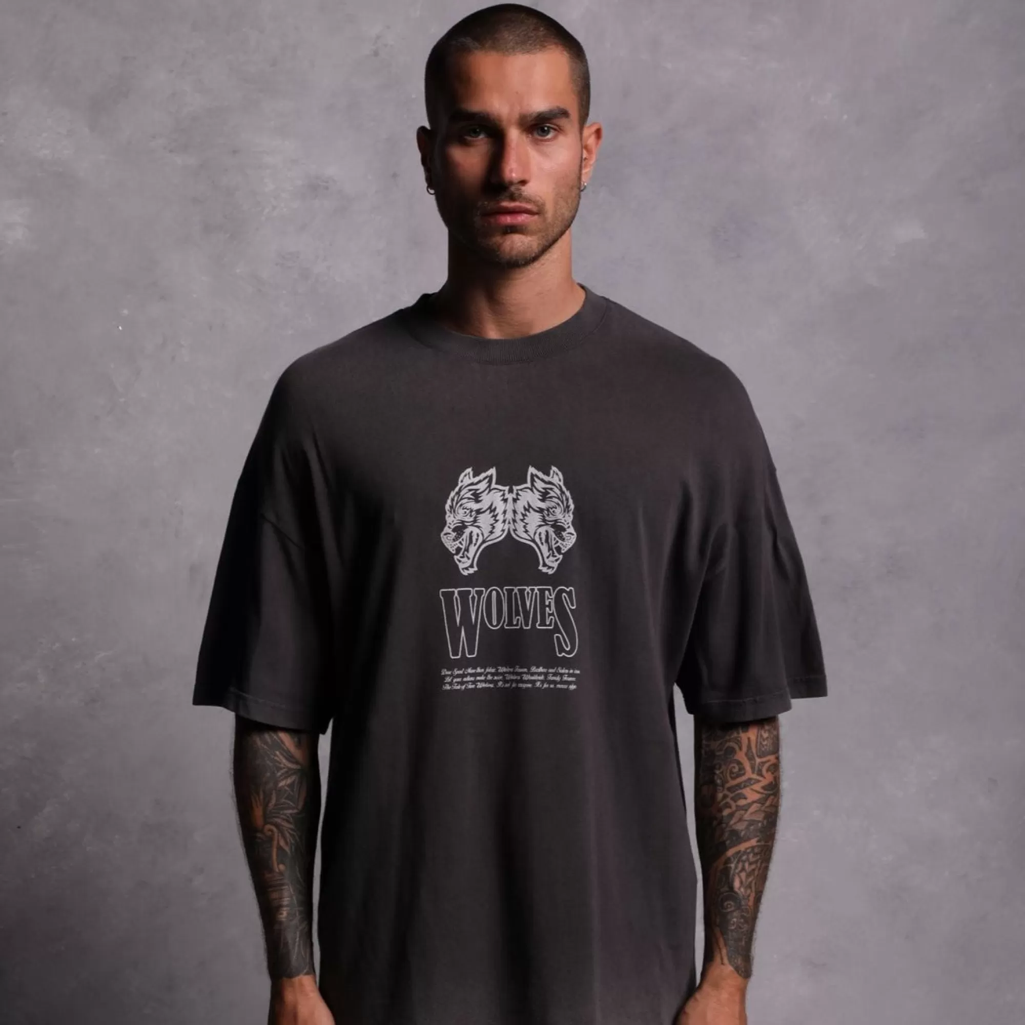 Online Moth To A Flame "Premium Vintage" Oversized Unisex Tee In Wolf Gray Women Tops