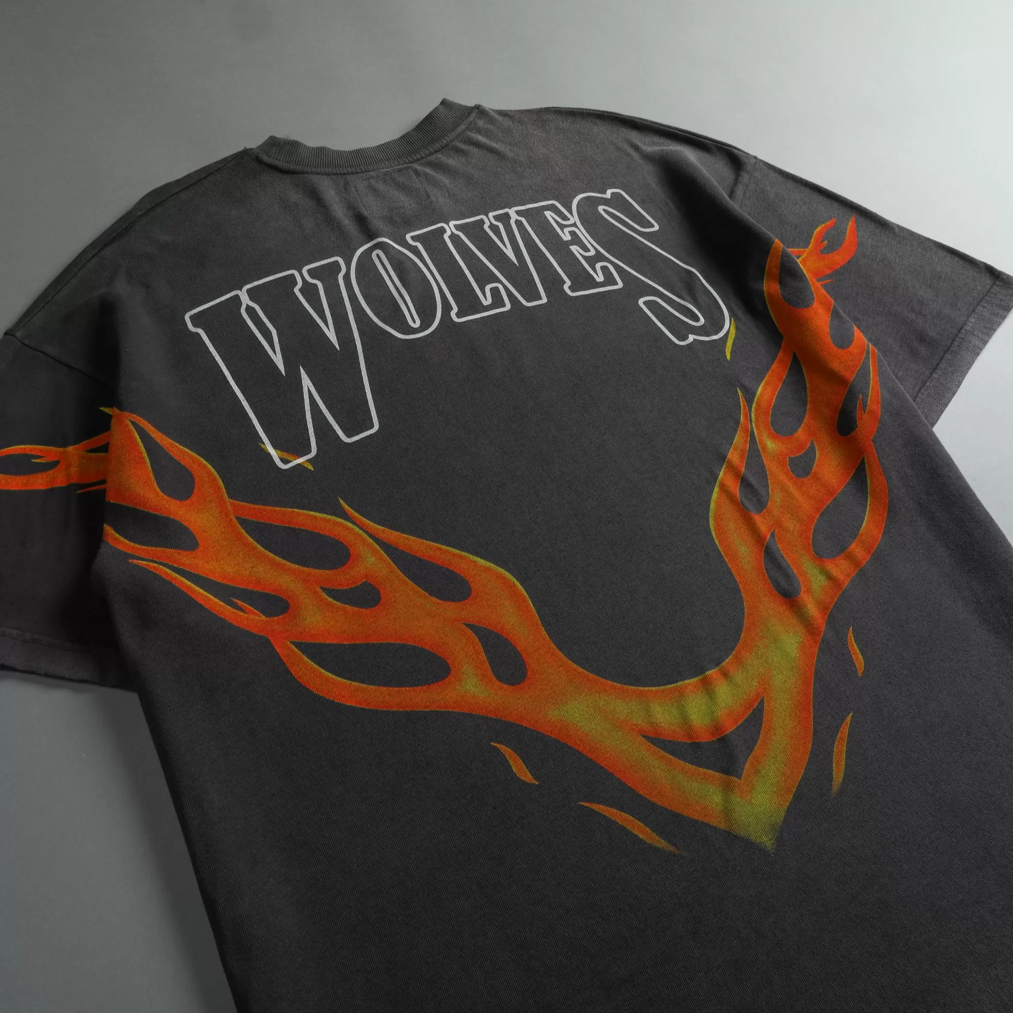 Sale Moth To A Flame "Premium Vintage" Oversized Unisex Tee In Wolf Gray Men Premium/Oversized Tees