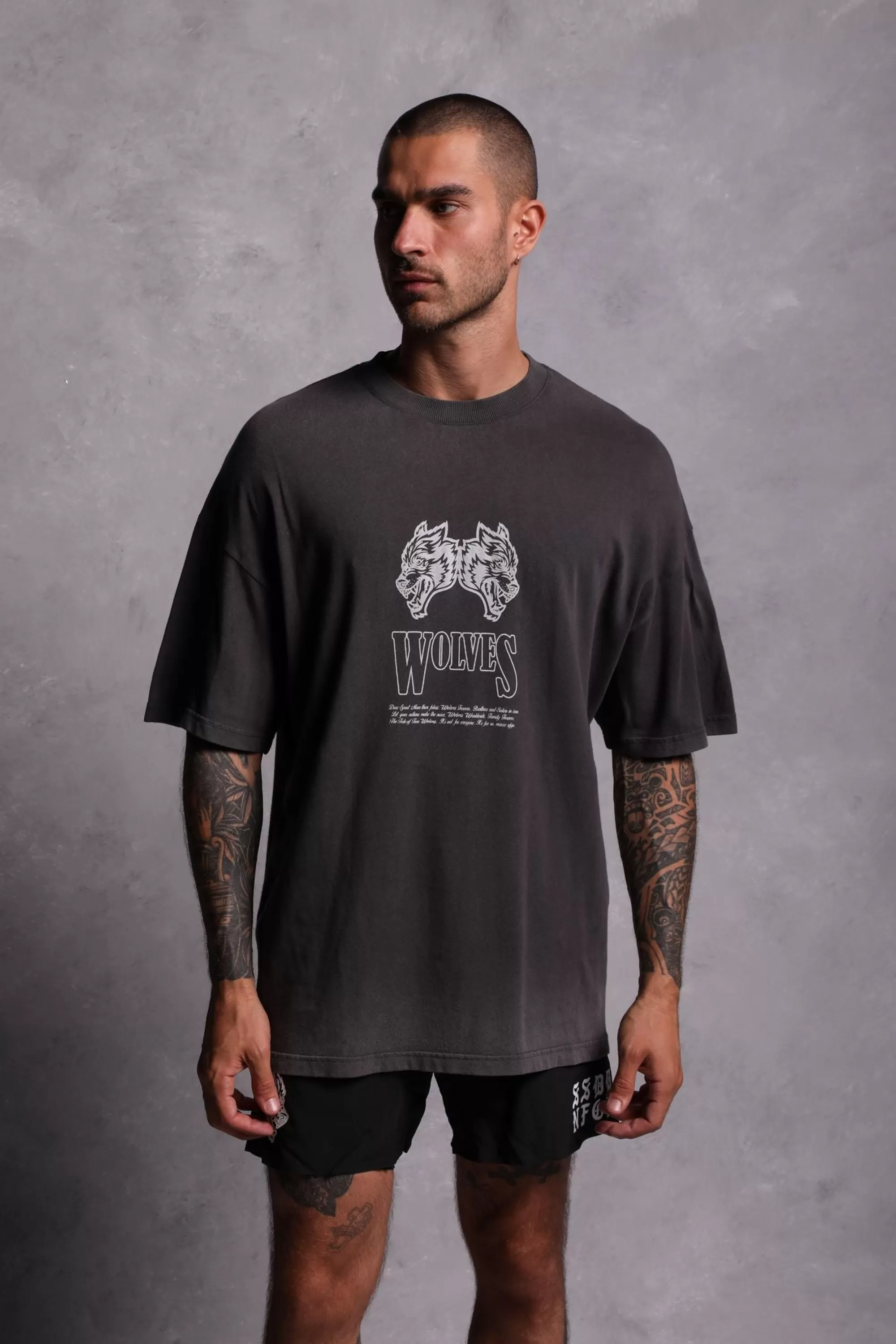 Sale Moth To A Flame "Premium Vintage" Oversized Unisex Tee In Wolf Gray Men Premium/Oversized Tees