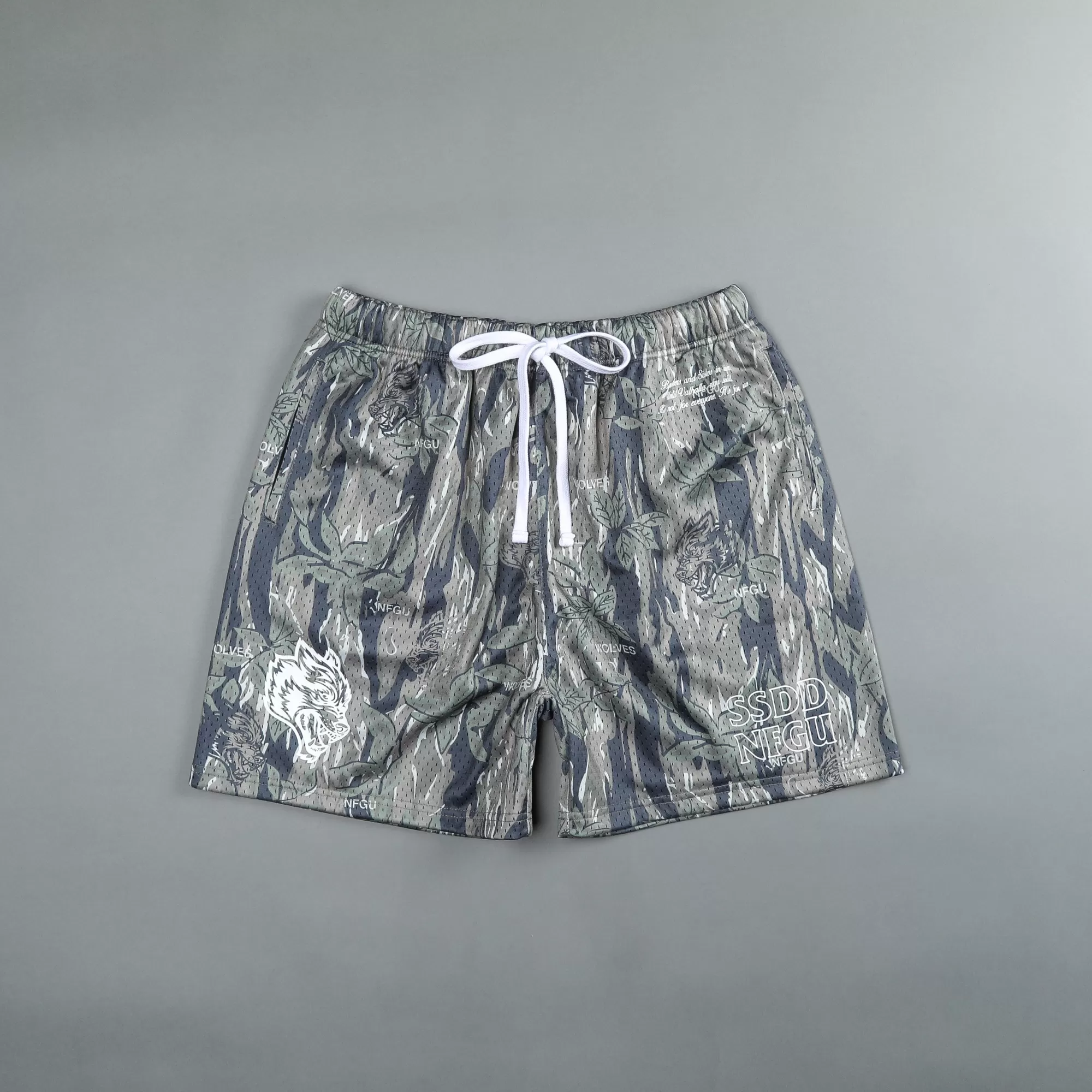 Shop Nfgu Until Valhalla 5" Mesh Shorts In Norse Camo Men Shorts