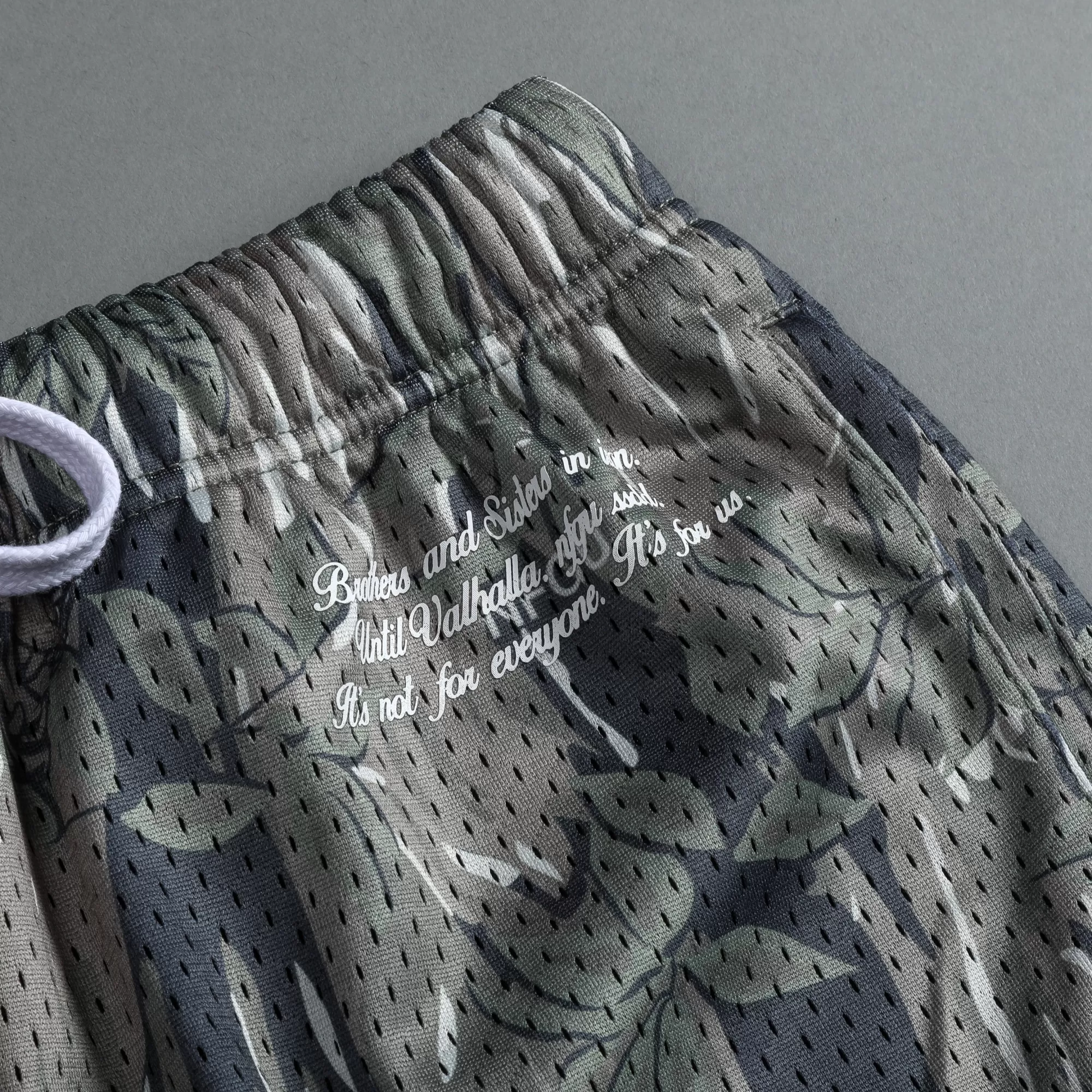 Shop Nfgu Until Valhalla 5" Mesh Shorts In Norse Camo Men Shorts