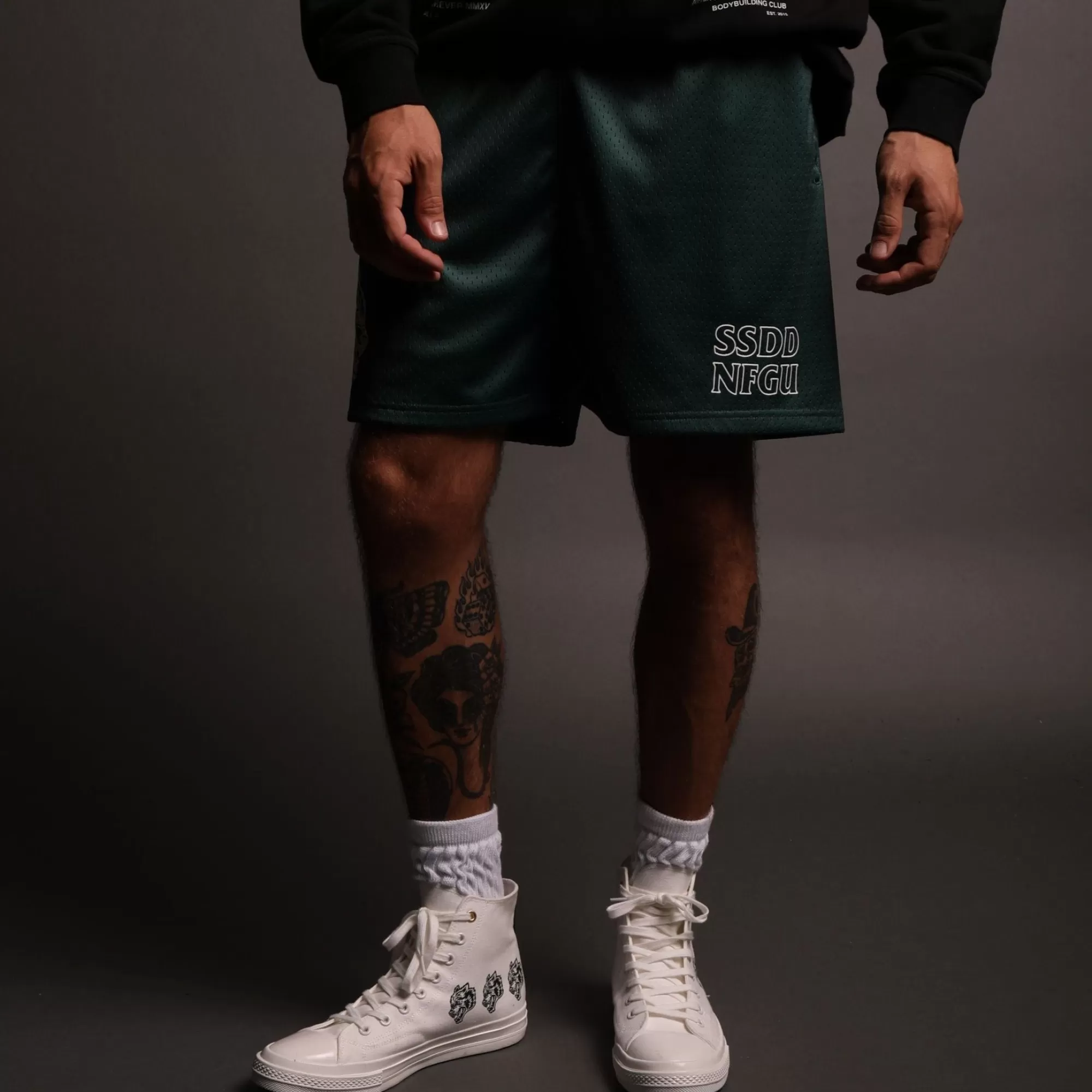 Shop Nfgu Until Valhalla 5" Mesh Shorts In Norse Green Men Shorts