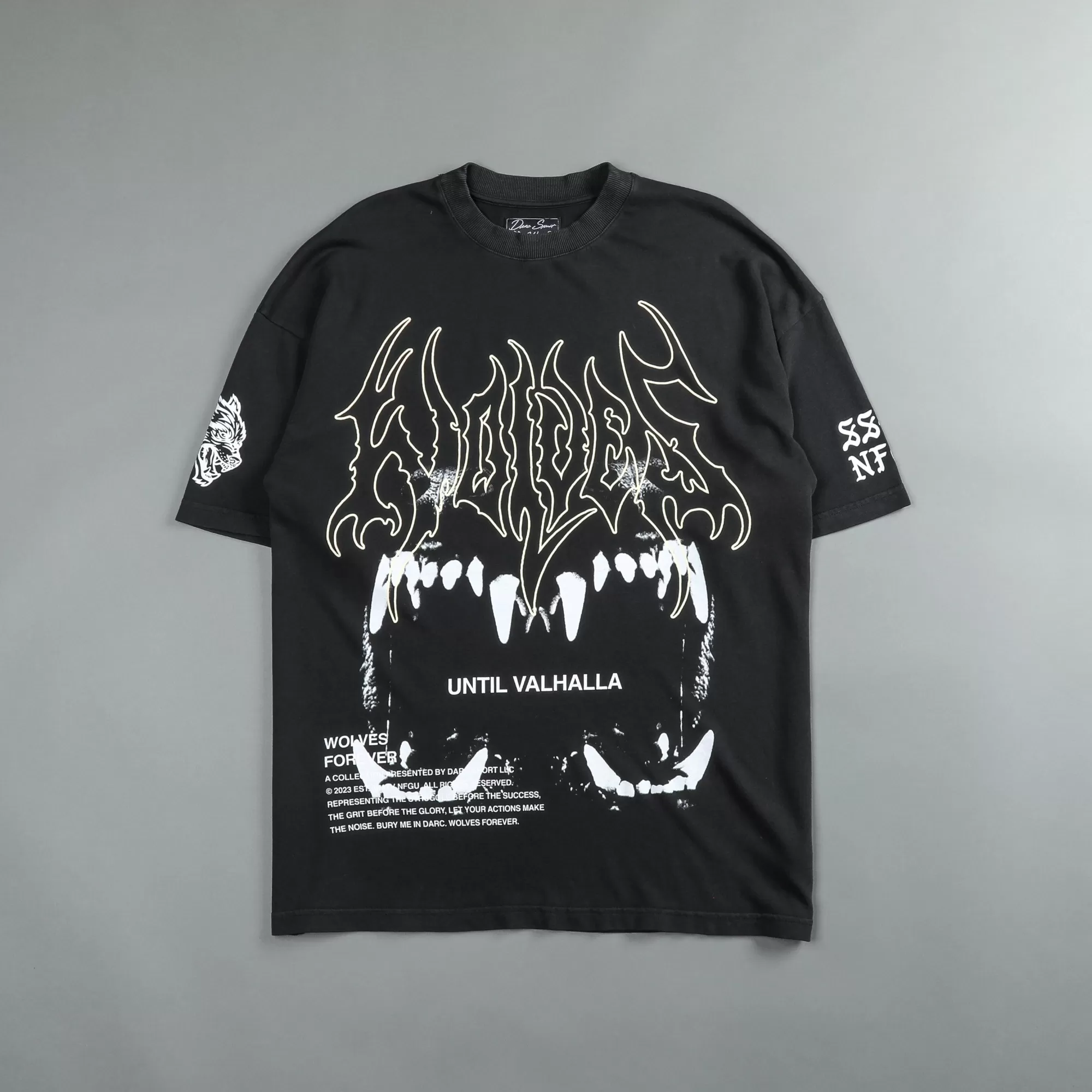 Store Norse Blood Thirsty "Premium Vintage" Oversized Tee In Black Men Premium/Oversized Tees