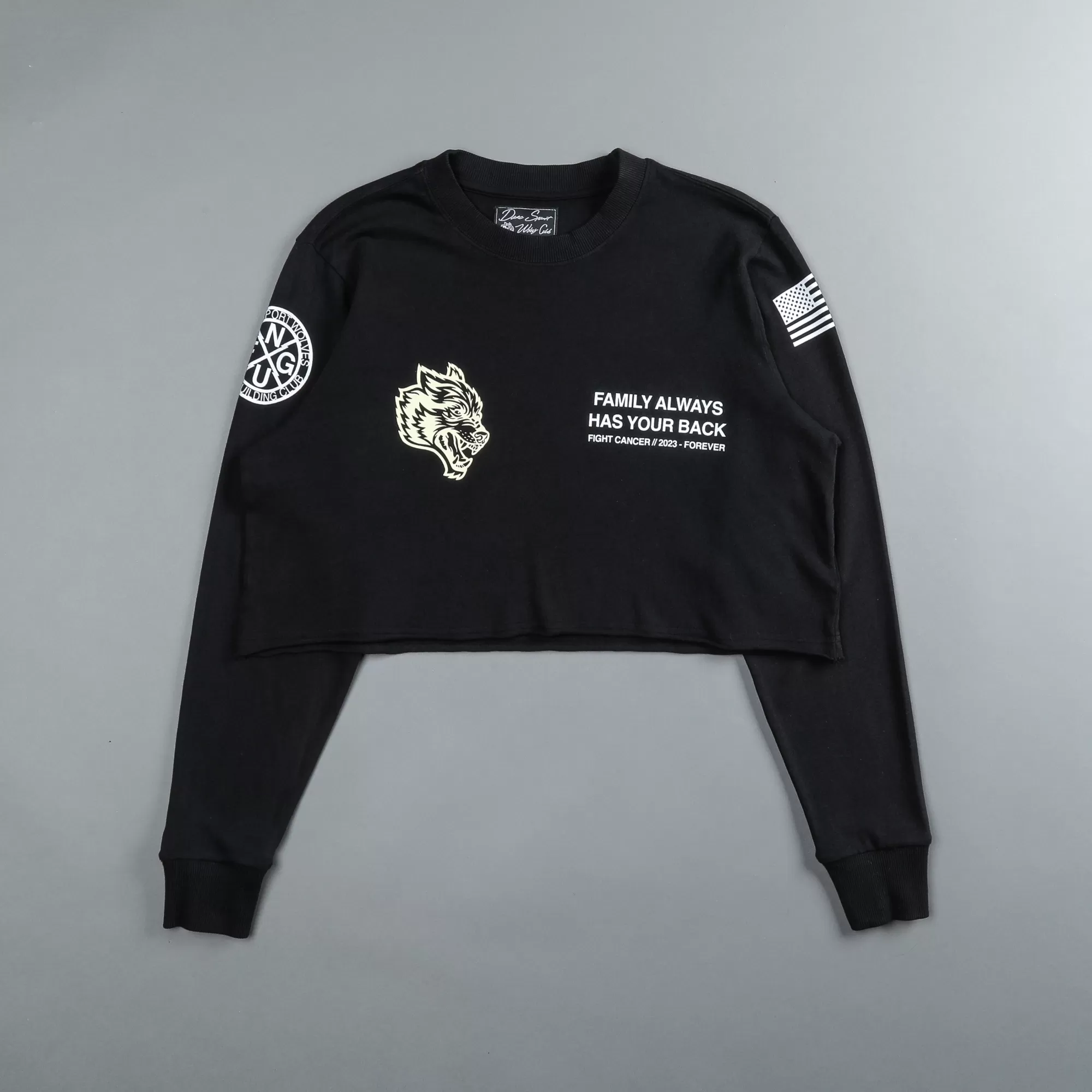 Clearance Pray "Premium Vintage" (Ls Cropped) Tee In Black Women Tops