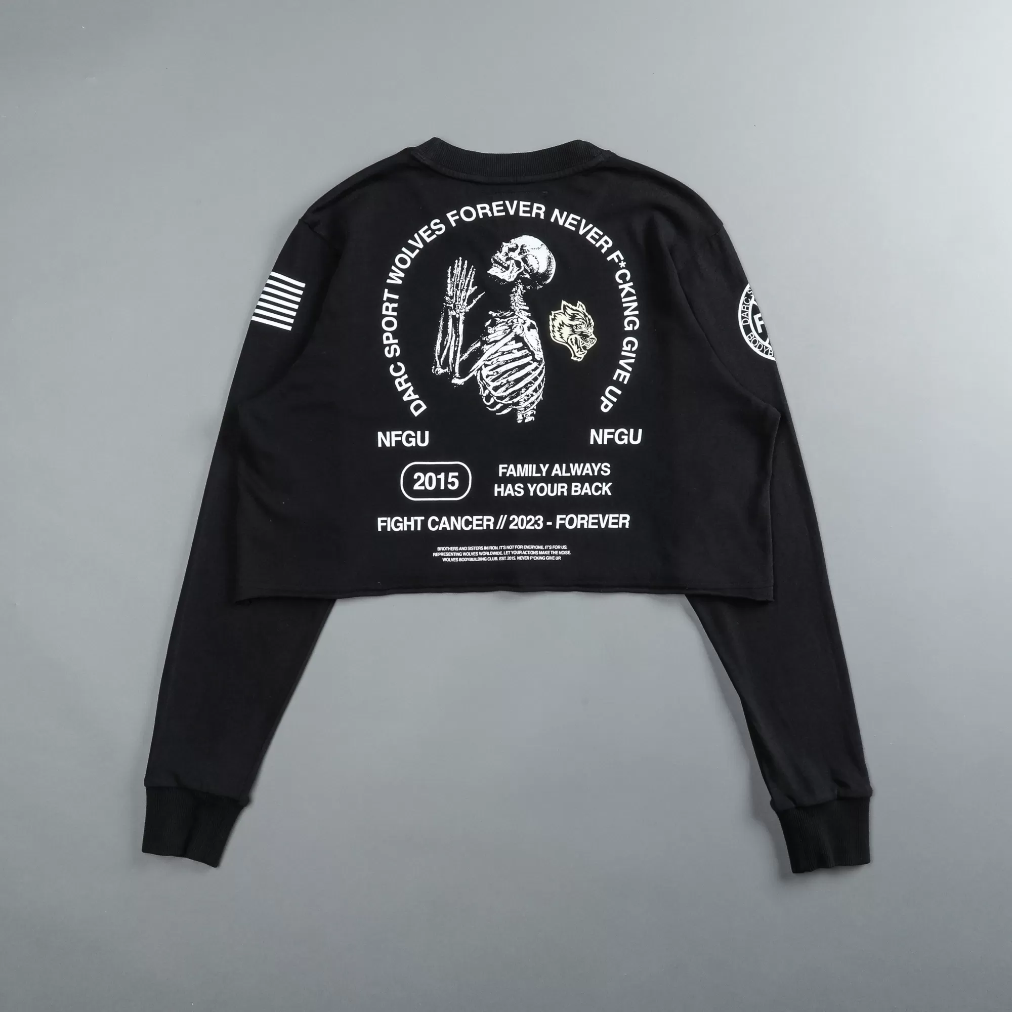 Clearance Pray "Premium Vintage" (Ls Cropped) Tee In Black Women Tops