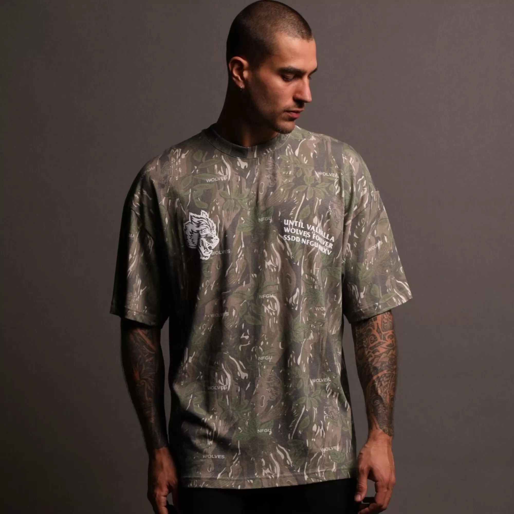Outlet Rest In Valhalla "Premium Vintage" Oversized Tee In Norse Camo Men Premium/Oversized Tees