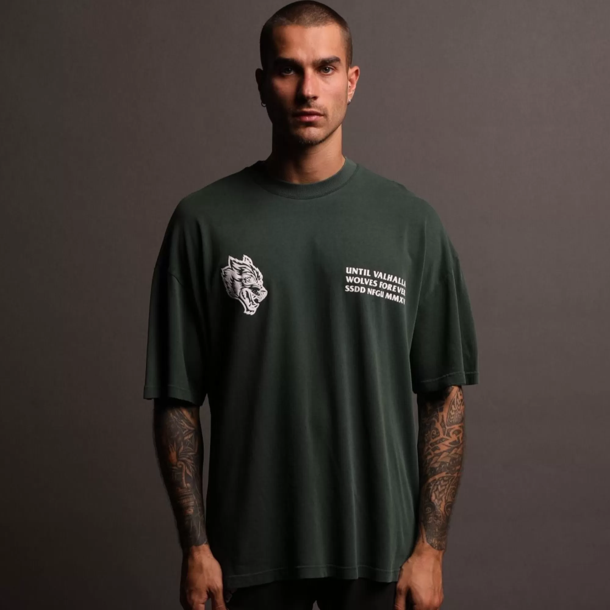 Flash Sale Rest In Valhalla "Premium Vintage" Oversized Tee In Norse Green Men Premium/Oversized Tees