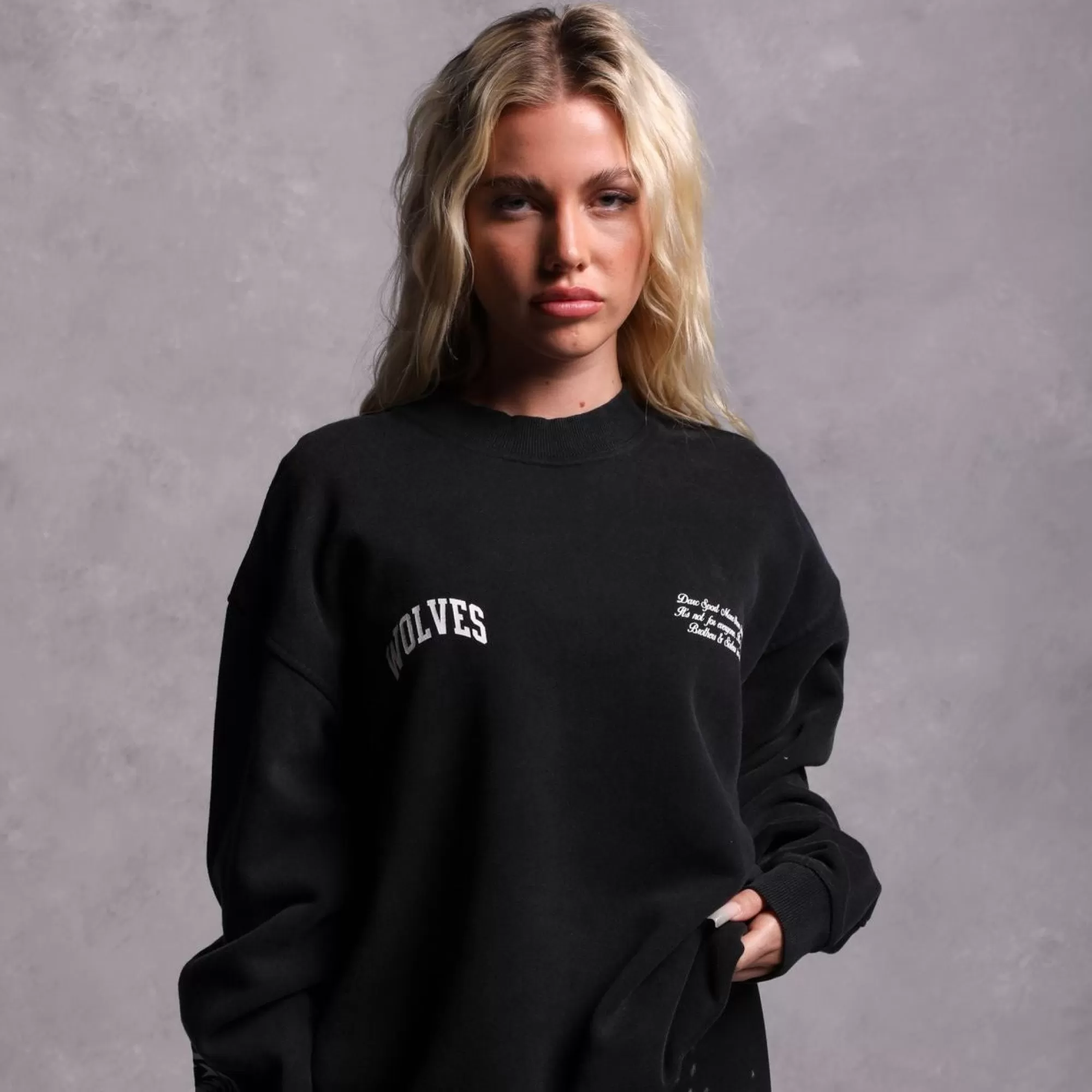 Cheap Sewn Together "Vintage Cornell" She Crewneck In Black Women Tops