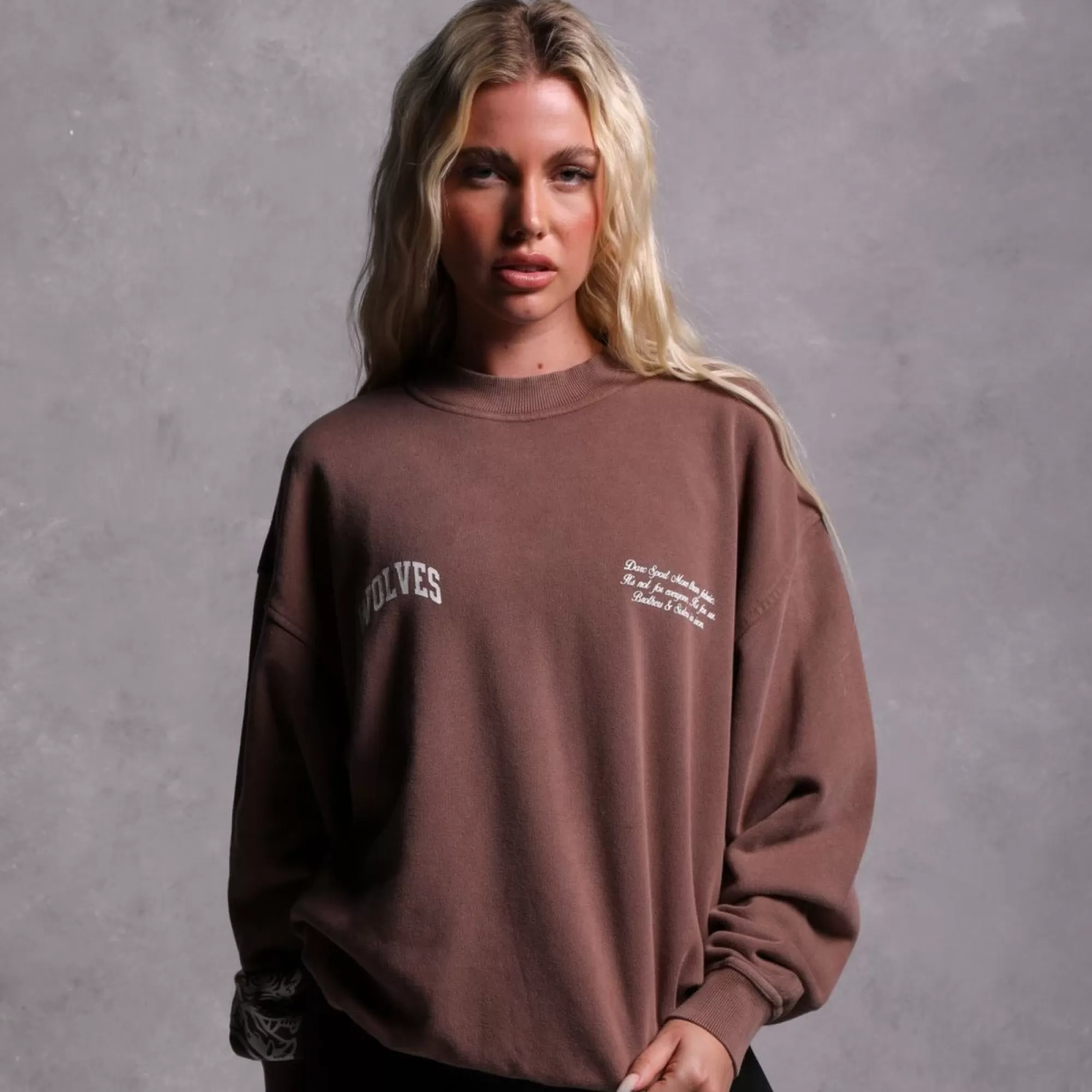 Best Sewn Together "Vintage Cornell" She Crewneck In Norse Brown Women Tops