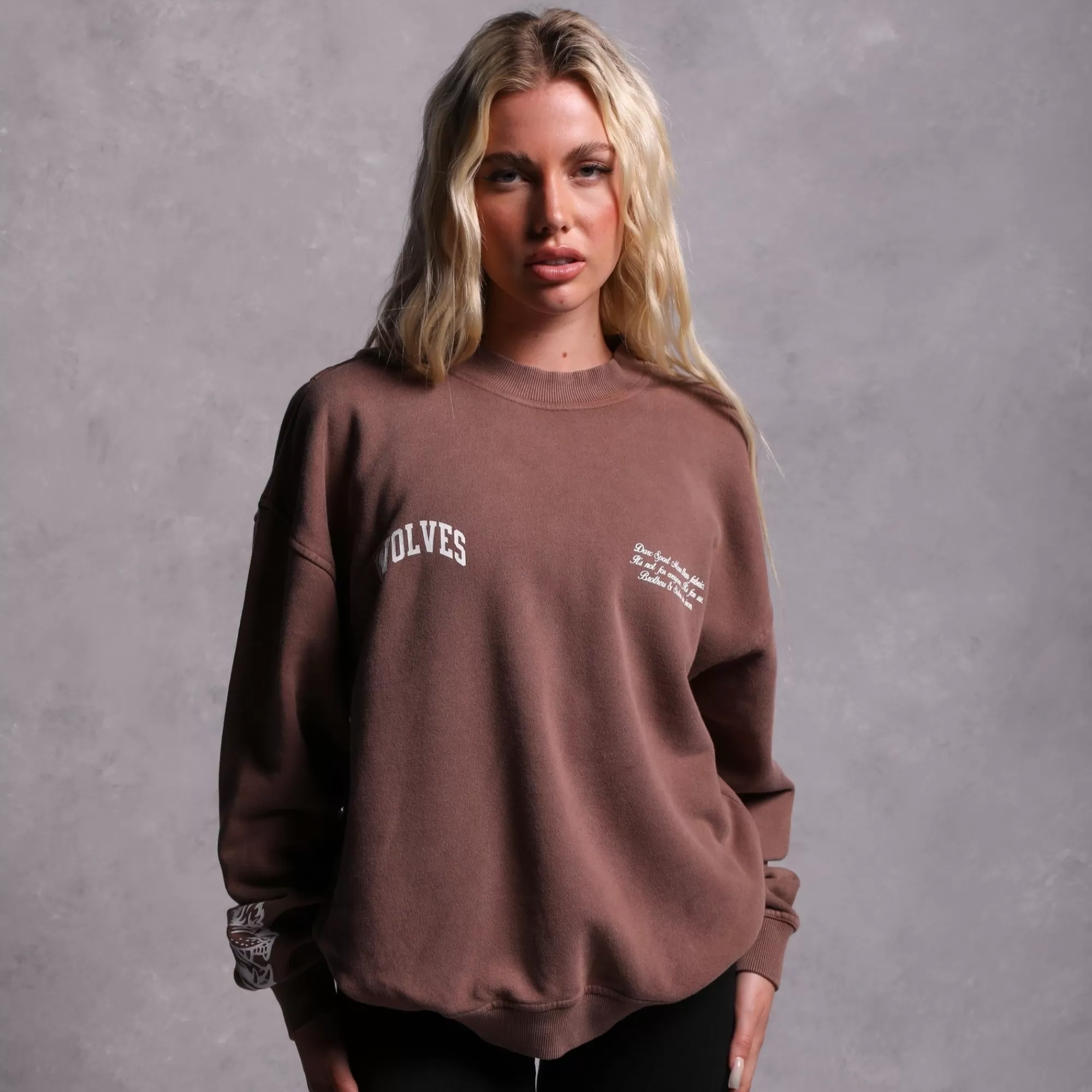 Best Sewn Together "Vintage Cornell" She Crewneck In Norse Brown Women Tops