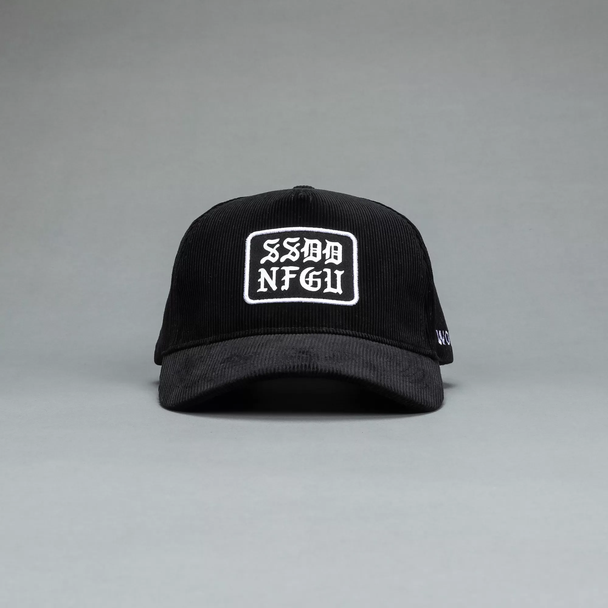 Hot Ssdd Corduroy 5 Panel Hat In Black Headwear