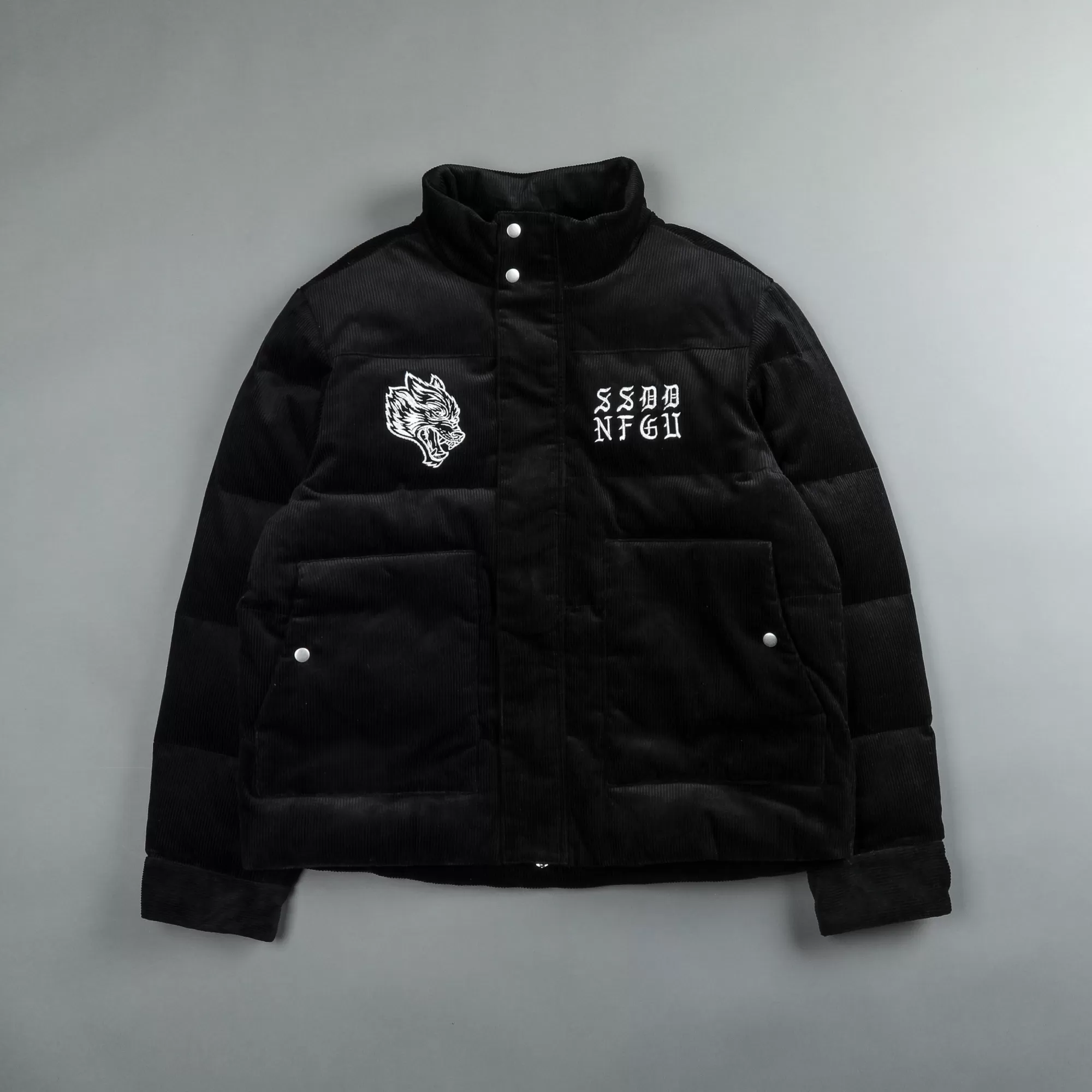 Store Ssdd Eli Corduroy Puffer Jacket In Black Men Jackets/Outerwear