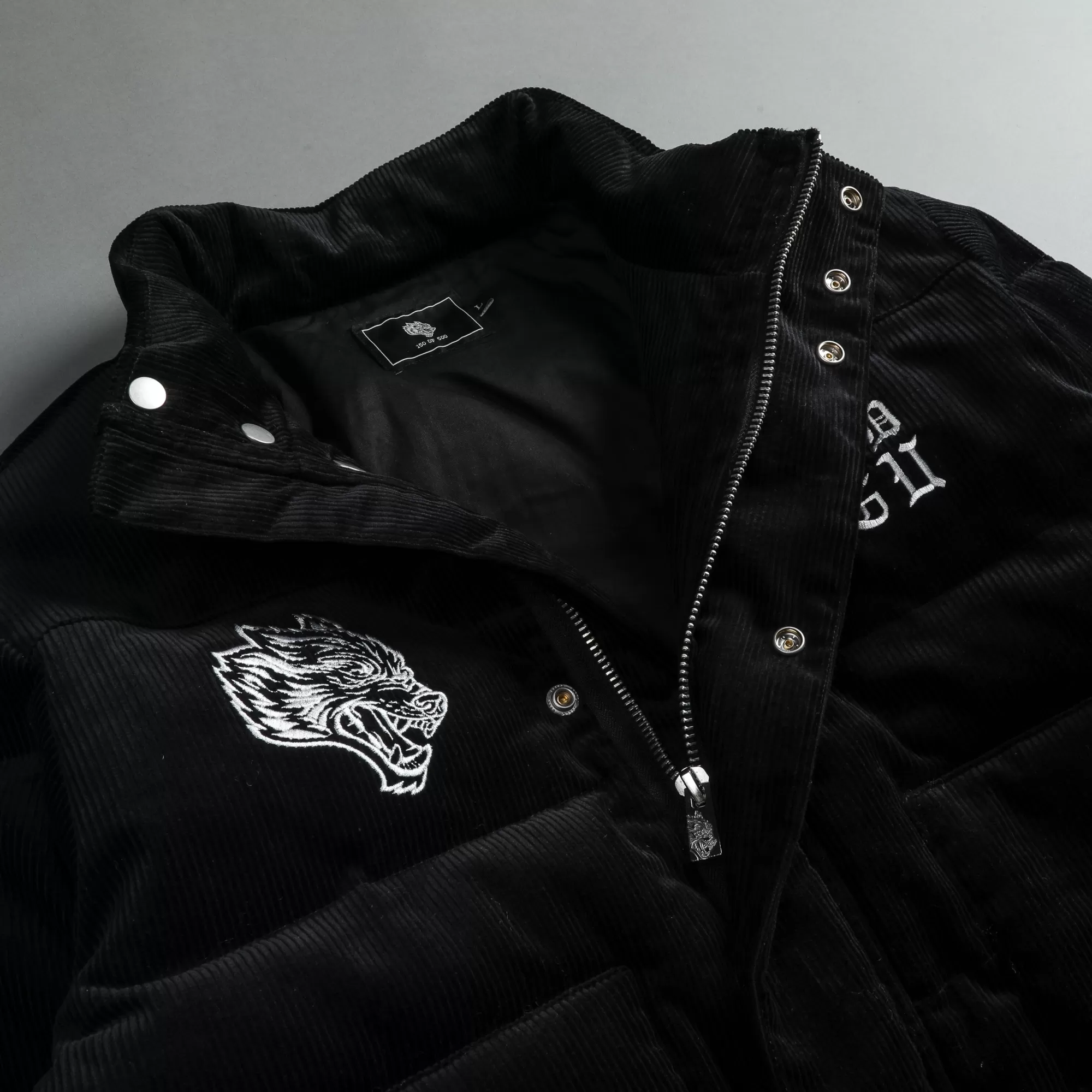 Store Ssdd Eli Corduroy Puffer Jacket In Black Men Jackets/Outerwear