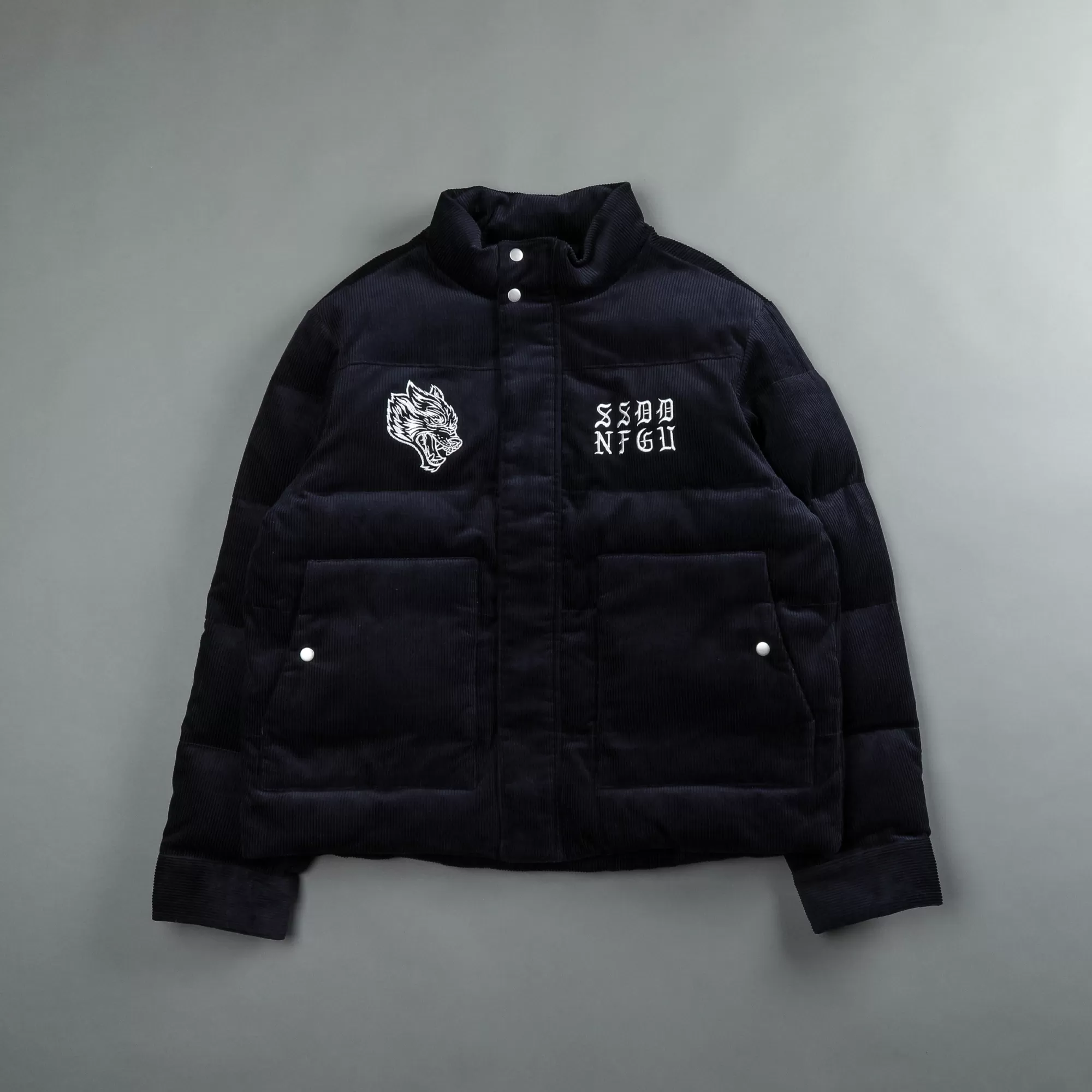 Flash Sale Ssdd Eli Corduroy Puffer Jacket In Midnight Blue Men Jackets/Outerwear
