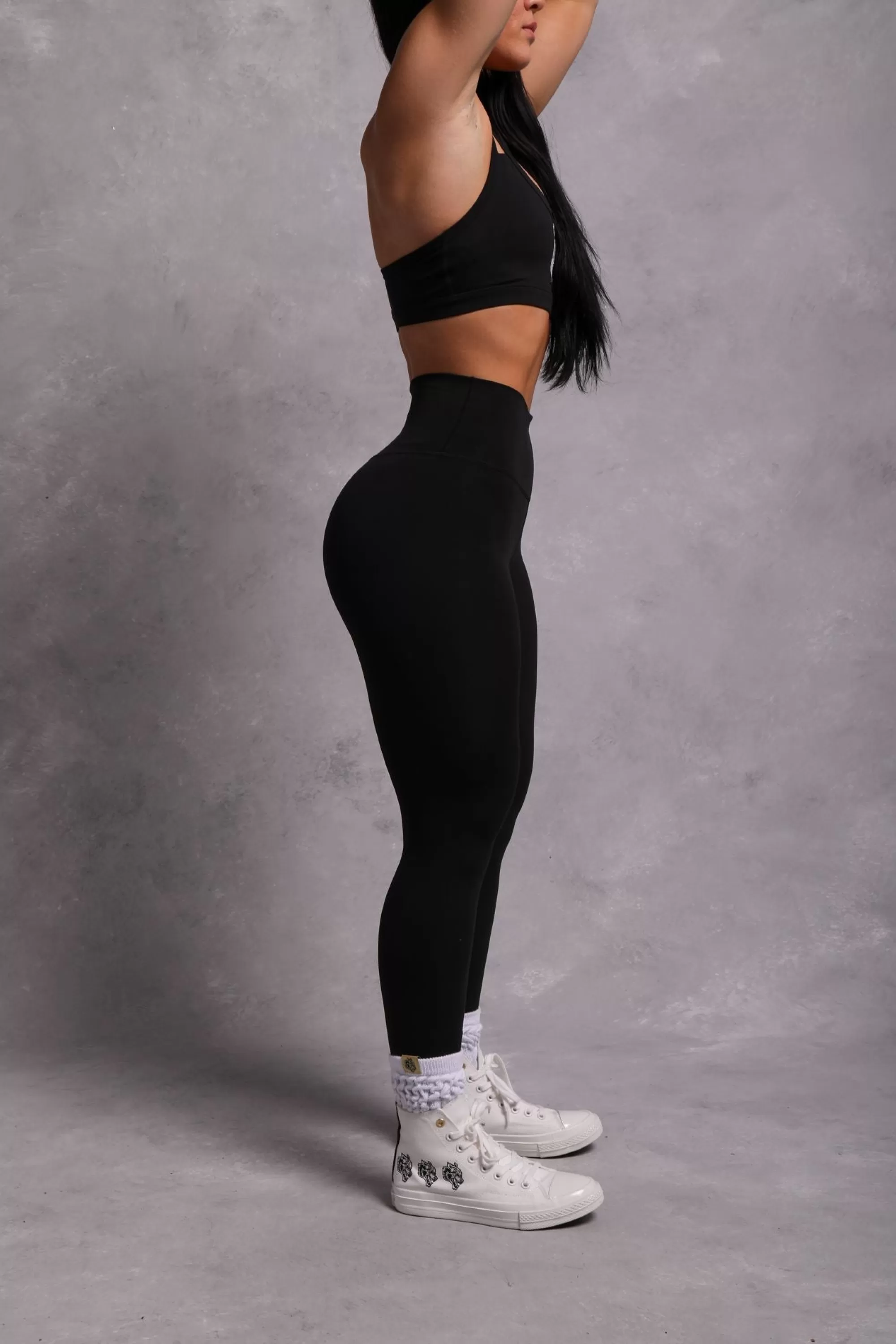 Shop Still Hardcore "Energy" Full Length Leggings In Black Women Bottoms
