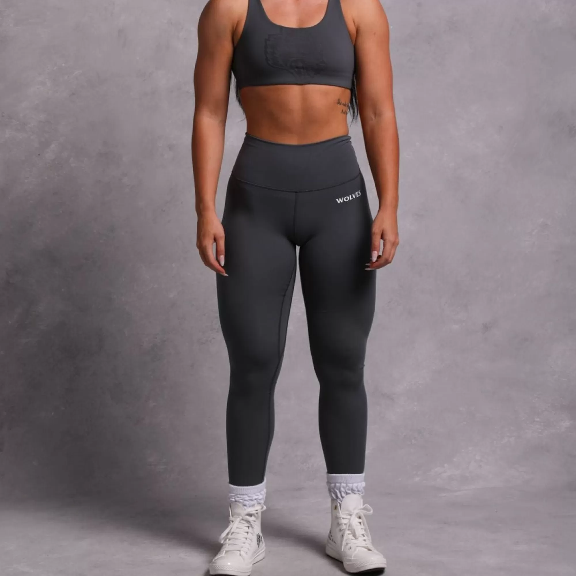 Clearance Still Hardcore "Energy" Full Length Leggings In Wolf Gray Women Bottoms