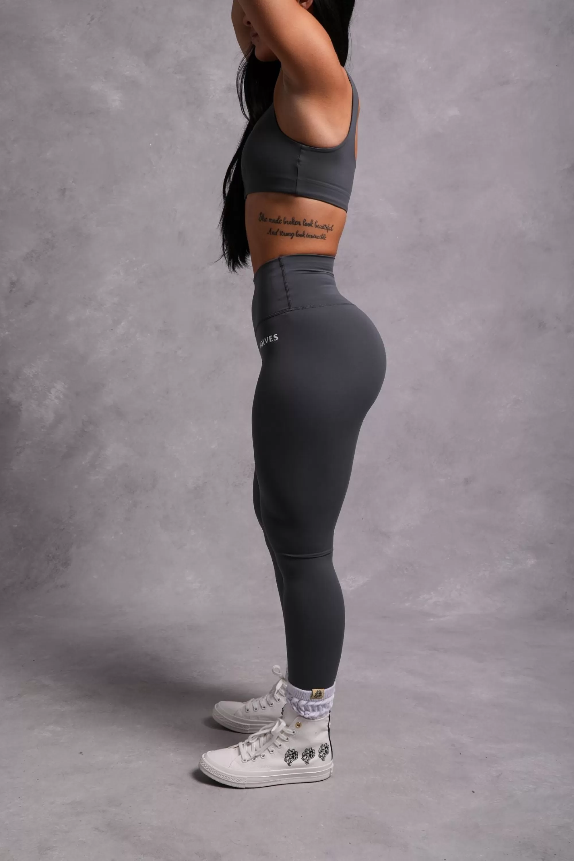 Clearance Still Hardcore "Energy" Full Length Leggings In Wolf Gray Women Bottoms