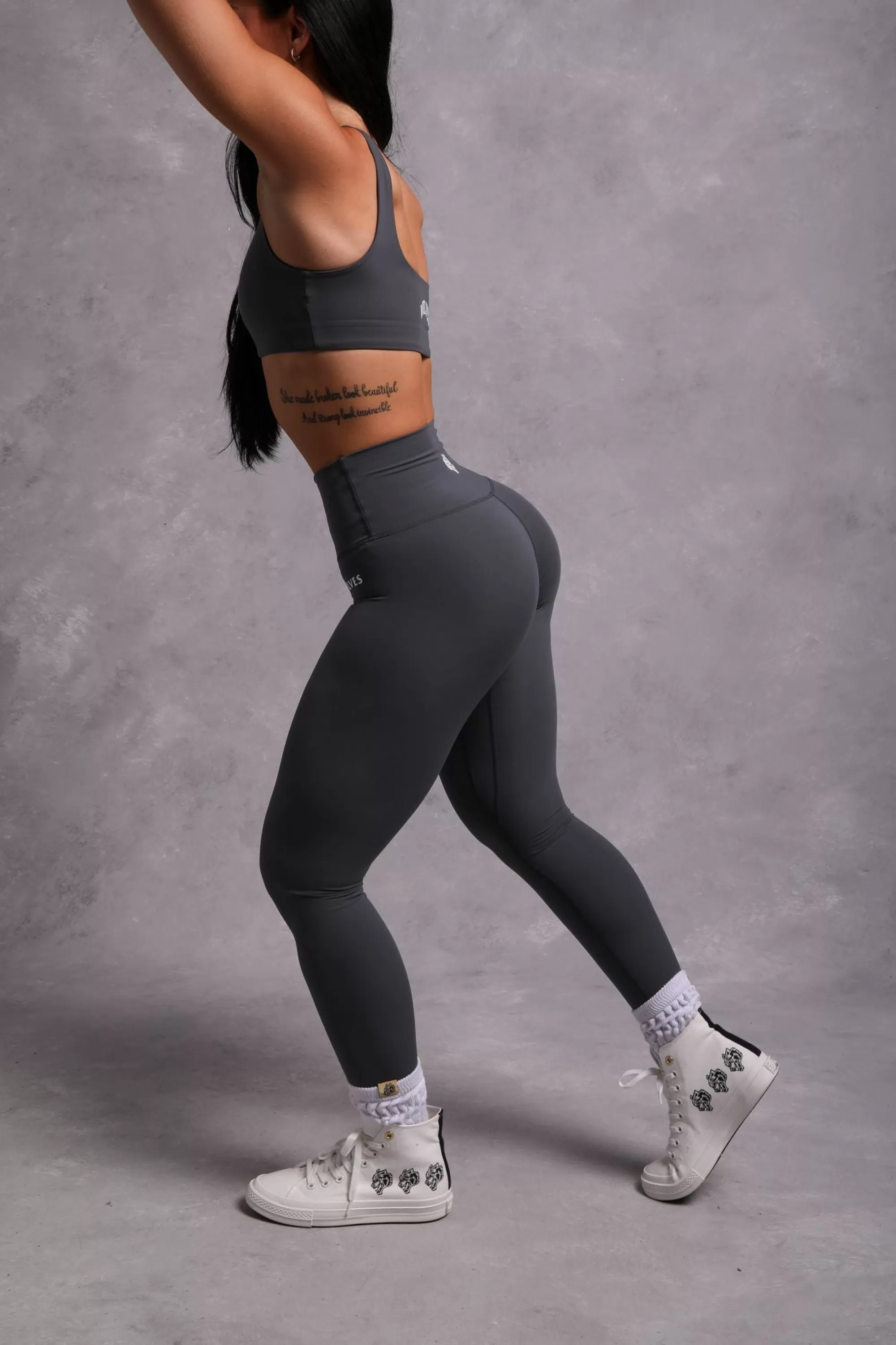 Clearance Still Hardcore "Energy" Full Length Leggings In Wolf Gray Women Bottoms