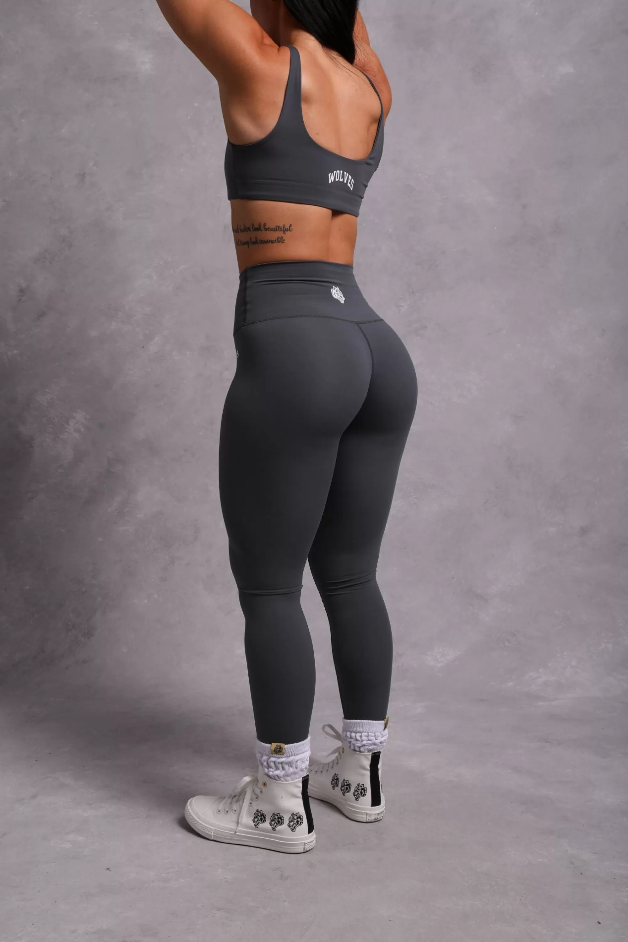 Clearance Still Hardcore "Energy" Full Length Leggings In Wolf Gray Women Bottoms
