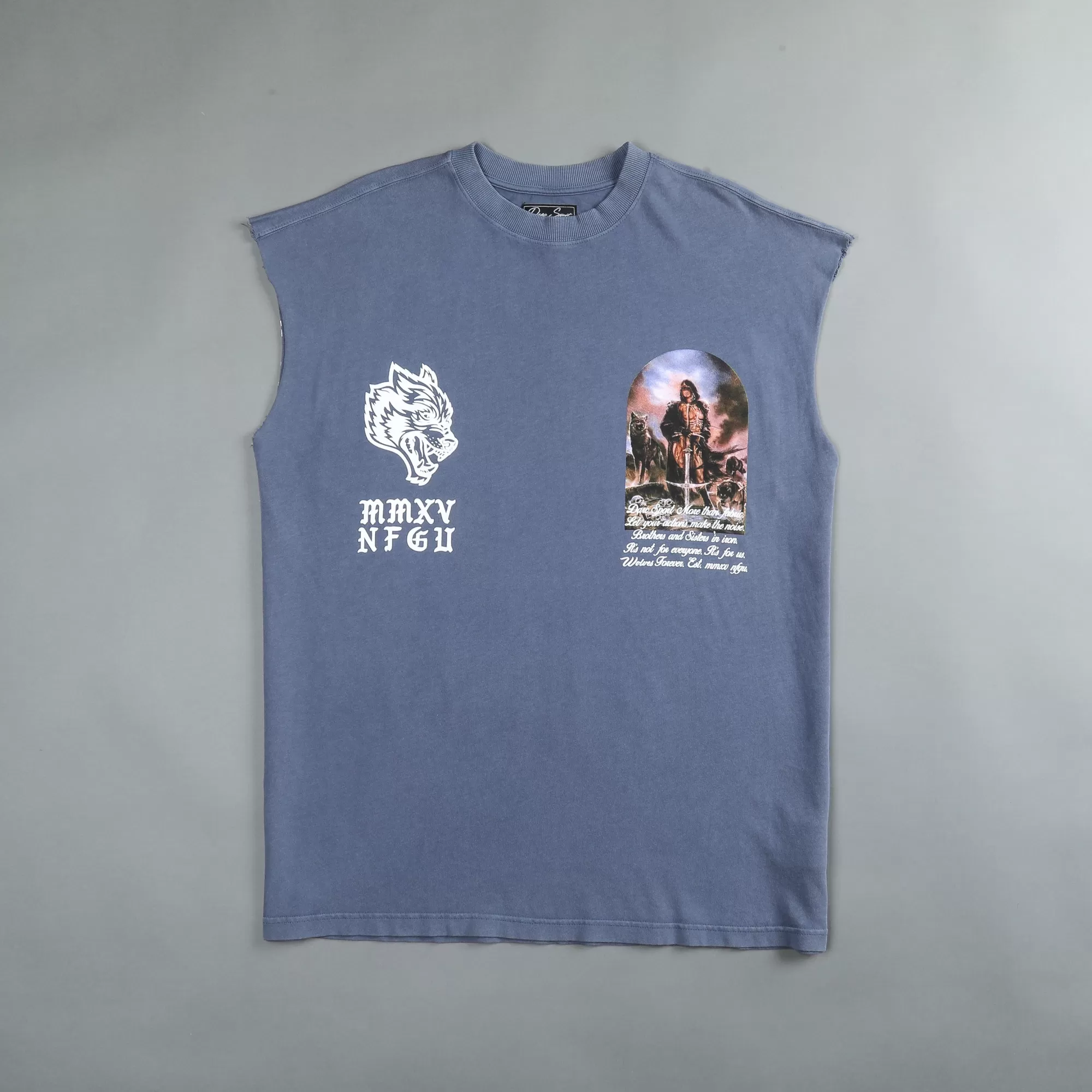 Shop Still Standing "Premium Vintage" Muscle Tee In Norse Blue Men Tanks/Muscle Tees